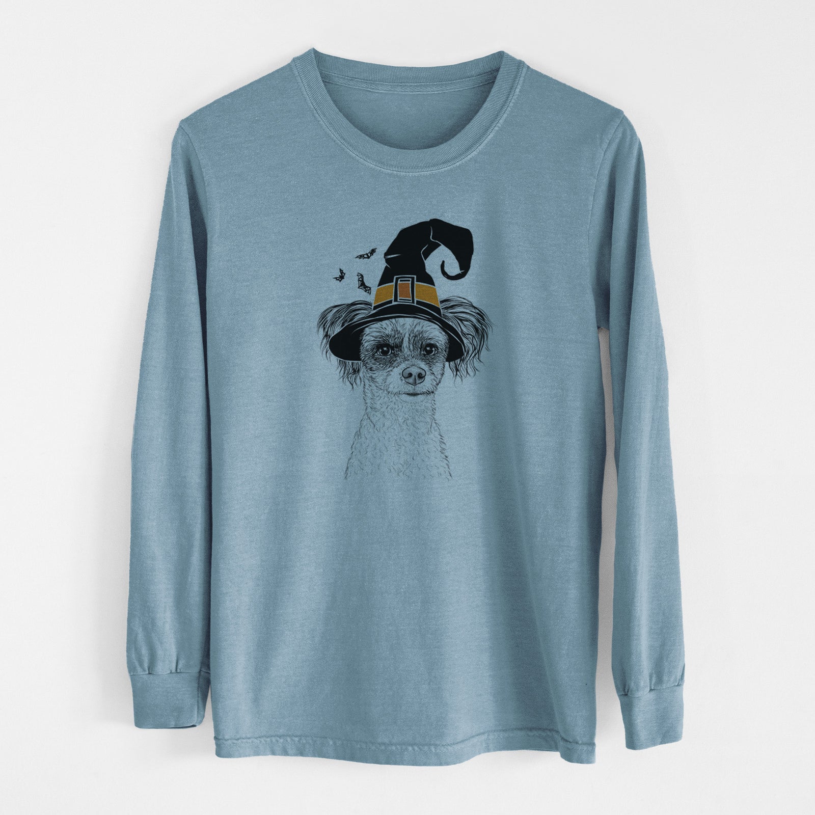 Witch Finley the Papillon Mix - Men's Heavyweight 100% Cotton Long Sleeve