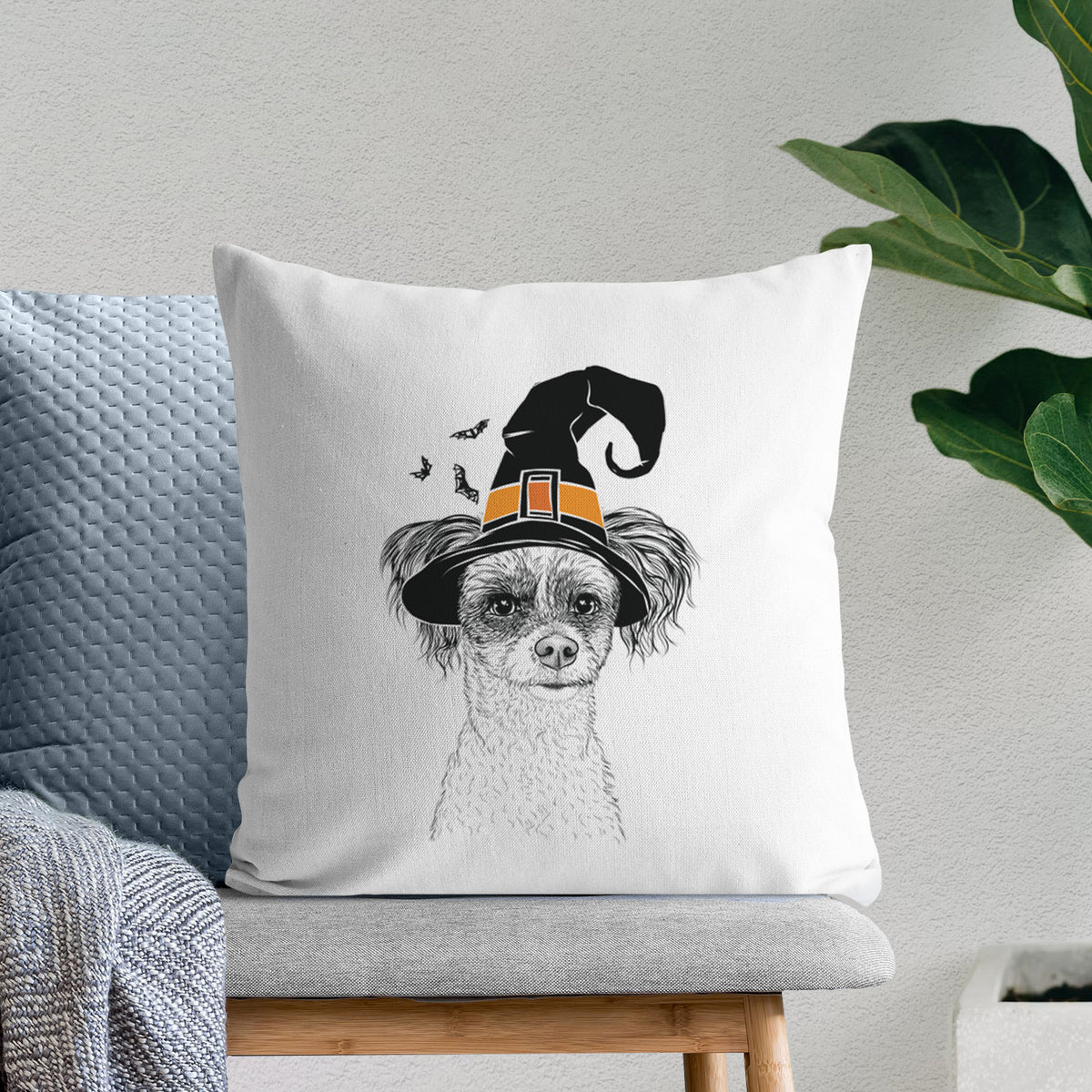Finley the Papillon Mix - Throw Pillow Cover