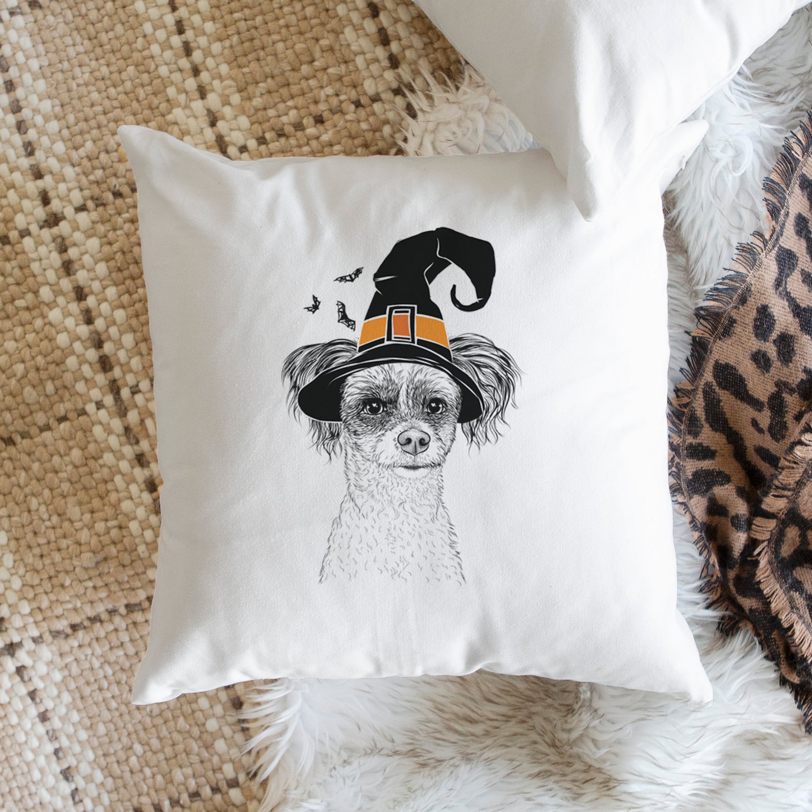 Finley the Papillon Mix - Throw Pillow Cover