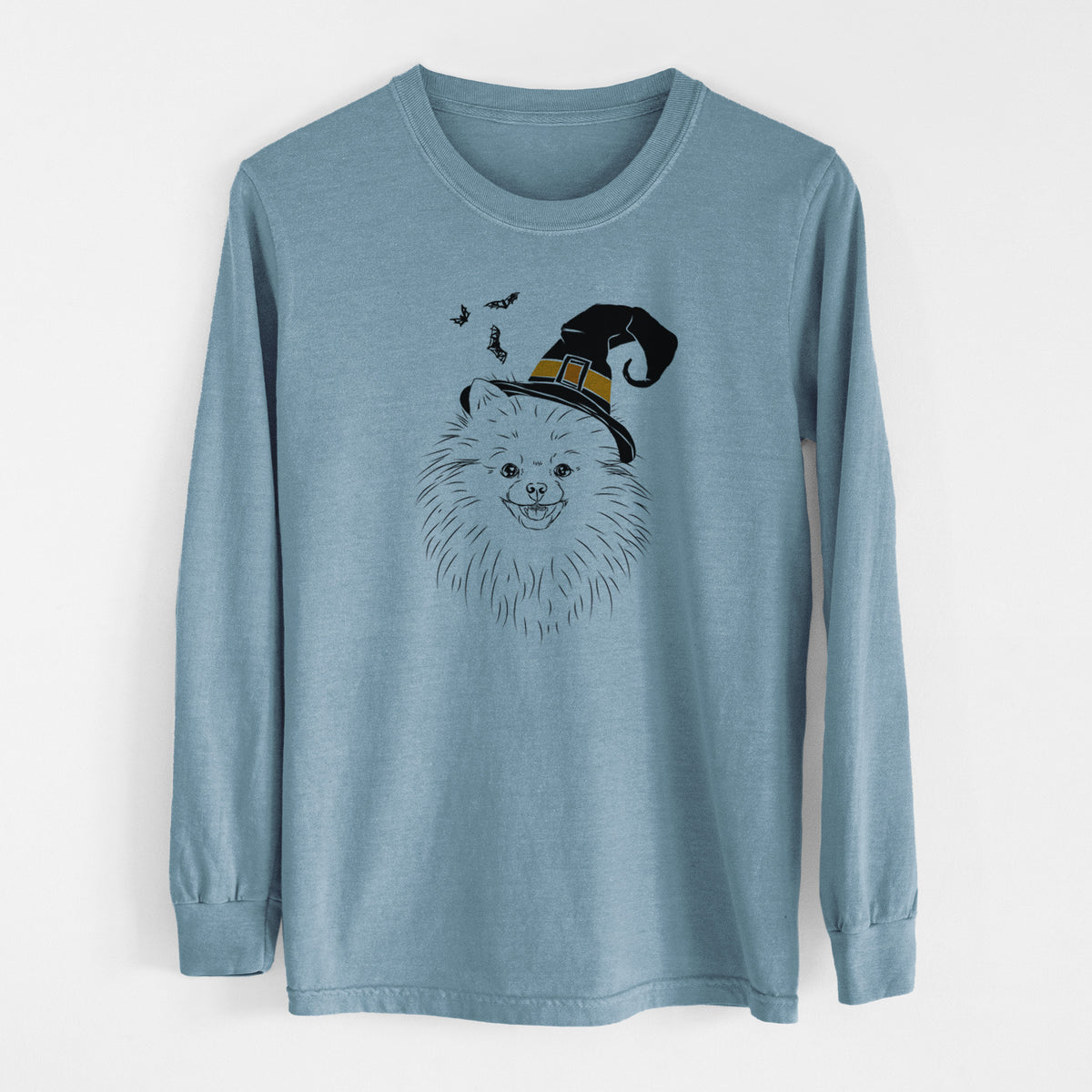 Witch Finn the Pomeranian - Men's Heavyweight 100% Cotton Long Sleeve
