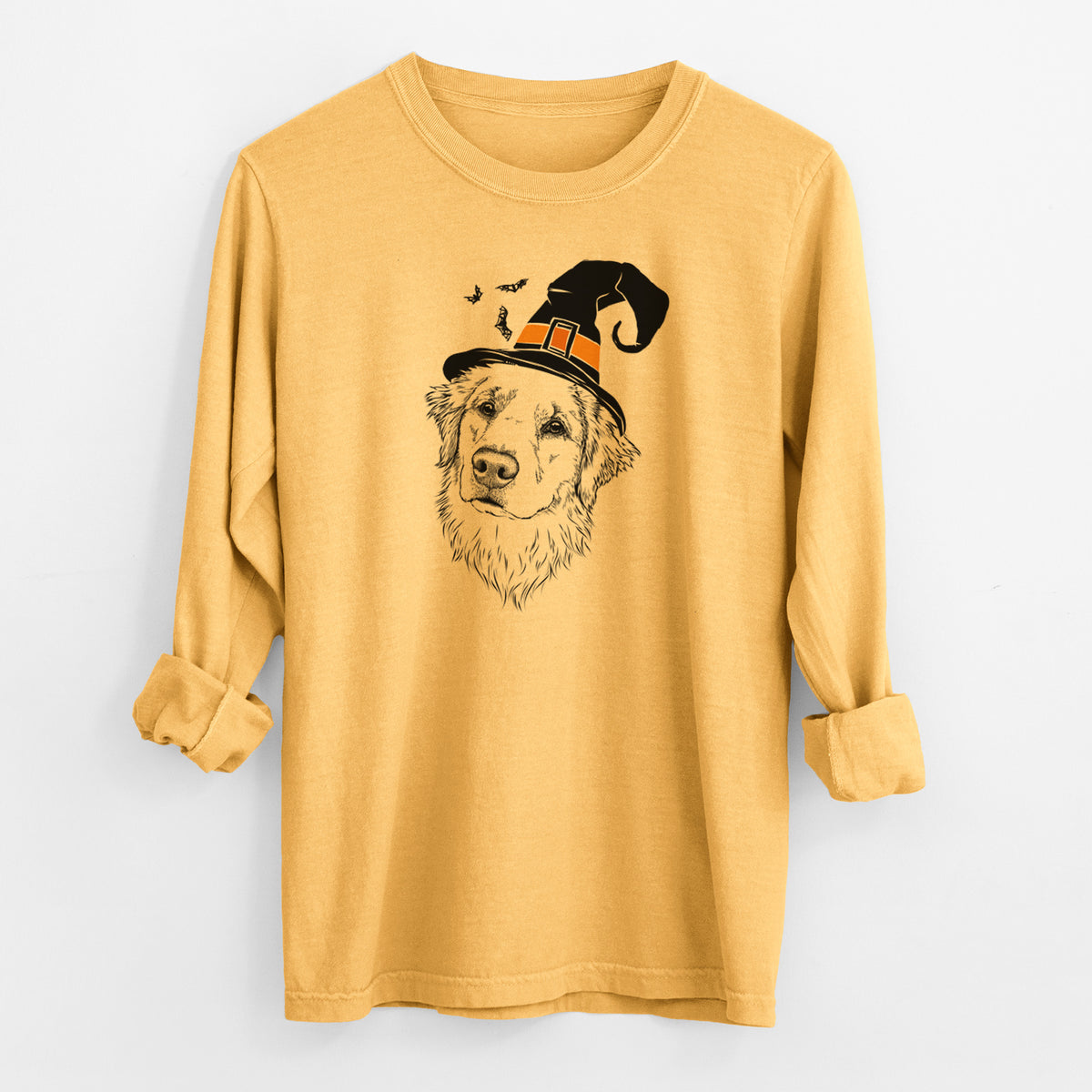 Witch Fiona the Golden Retriever - Men's Heavyweight 100% Cotton Long Sleeve