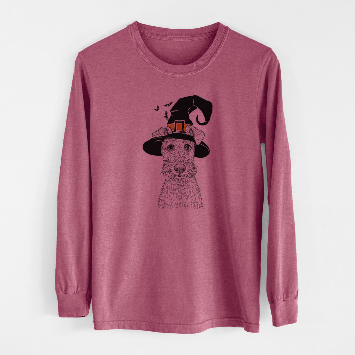 Witch Fitz the Wire Fox Terrier - Men's Heavyweight 100% Cotton Long Sleeve