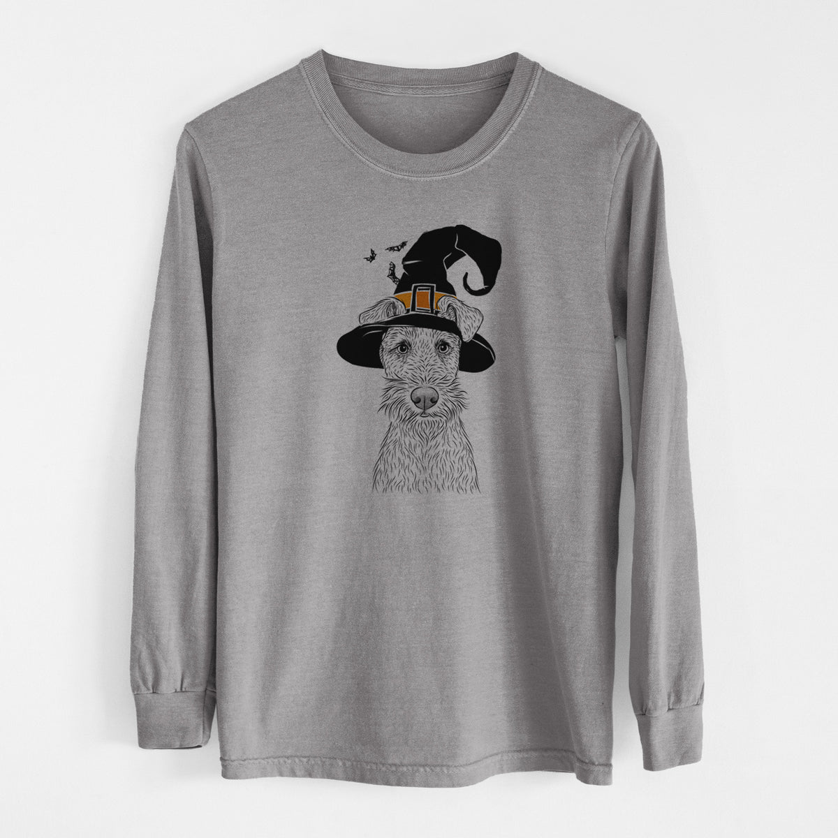 Witch Fitz the Wire Fox Terrier - Men's Heavyweight 100% Cotton Long Sleeve