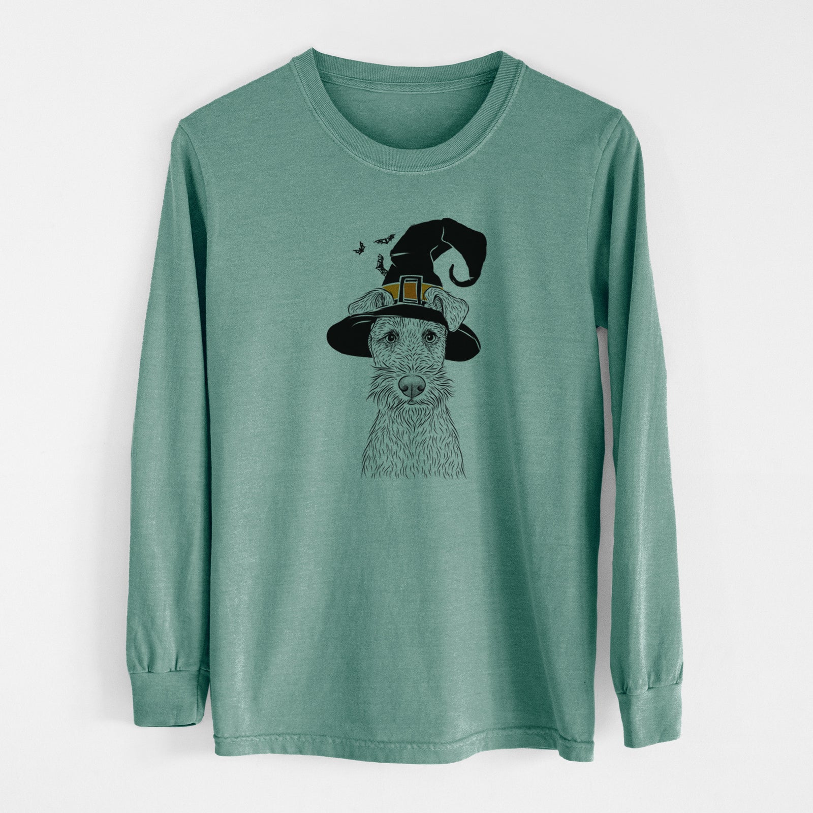Witch Fitz the Wire Fox Terrier - Men's Heavyweight 100% Cotton Long Sleeve