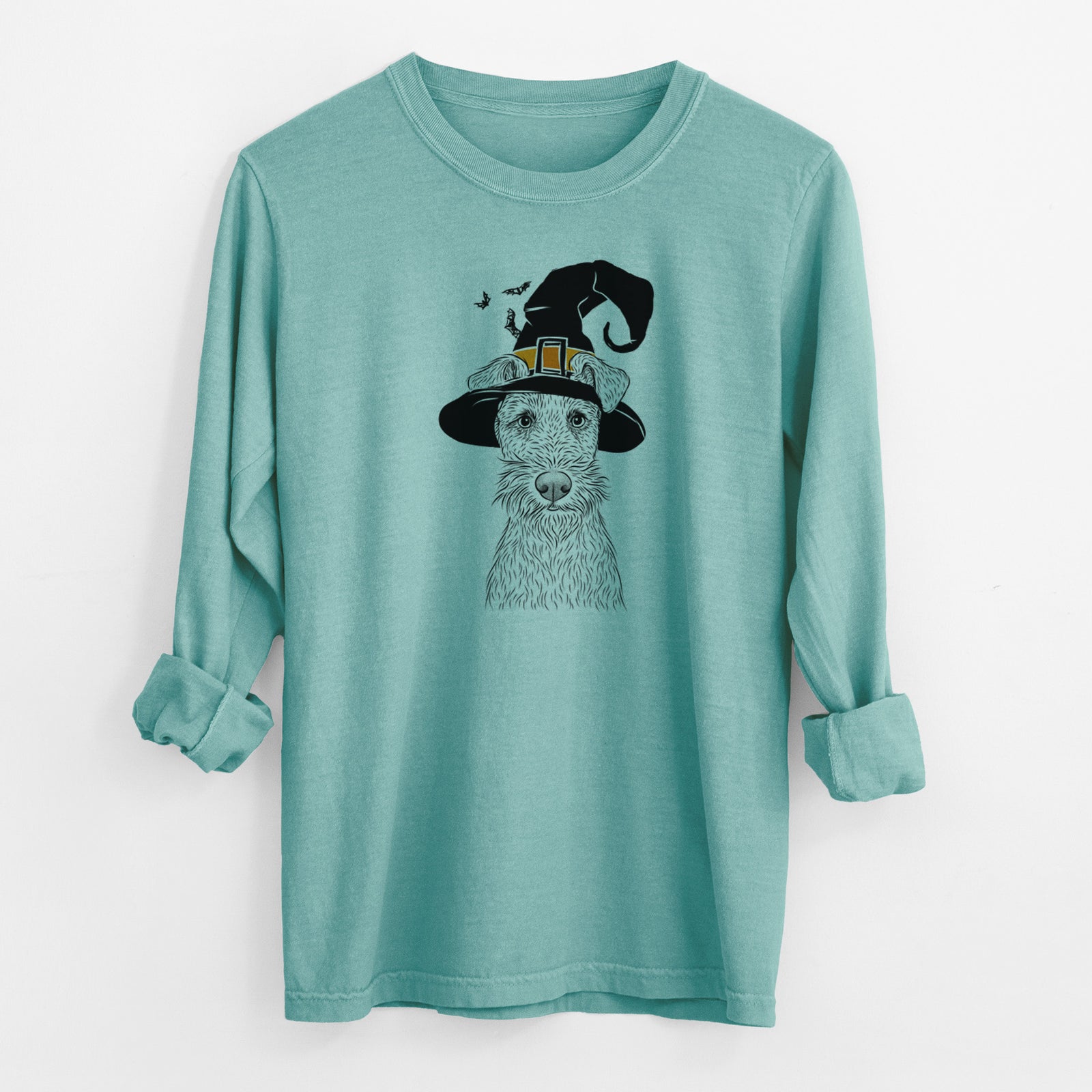 Witch Fitz the Wire Fox Terrier - Men's Heavyweight 100% Cotton Long Sleeve