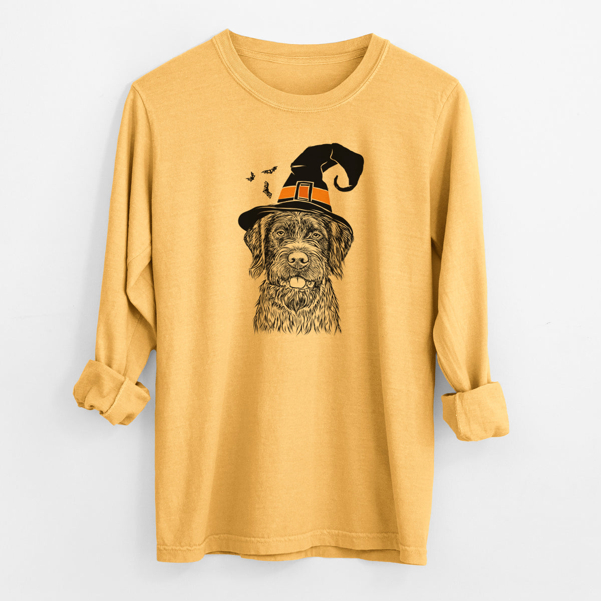 Witch Fletcher the Wirehaired Pointing Griffon - Men's Heavyweight 100% Cotton Long Sleeve