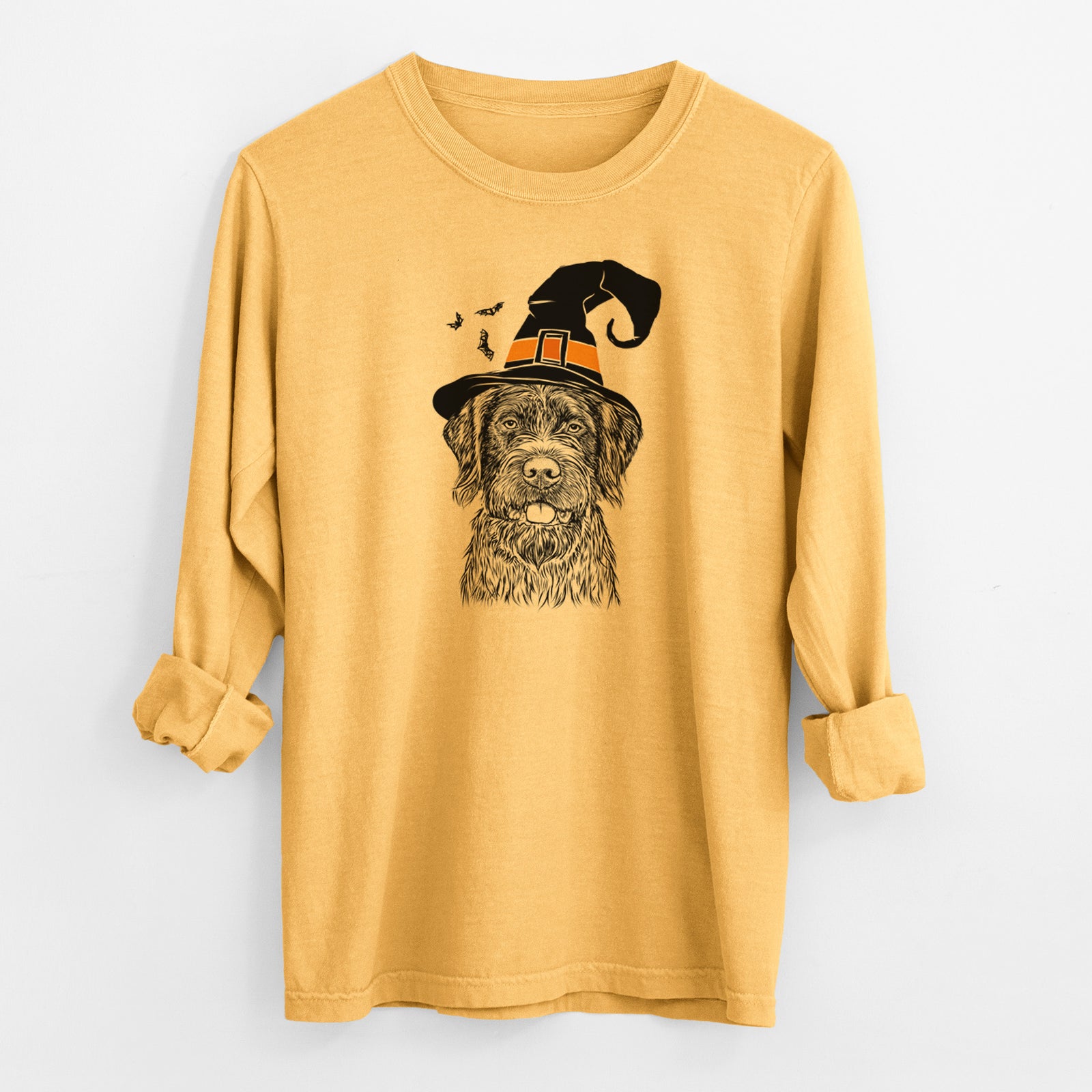 Witch Fletcher the Wirehaired Pointing Griffon - Men's Heavyweight 100% Cotton Long Sleeve