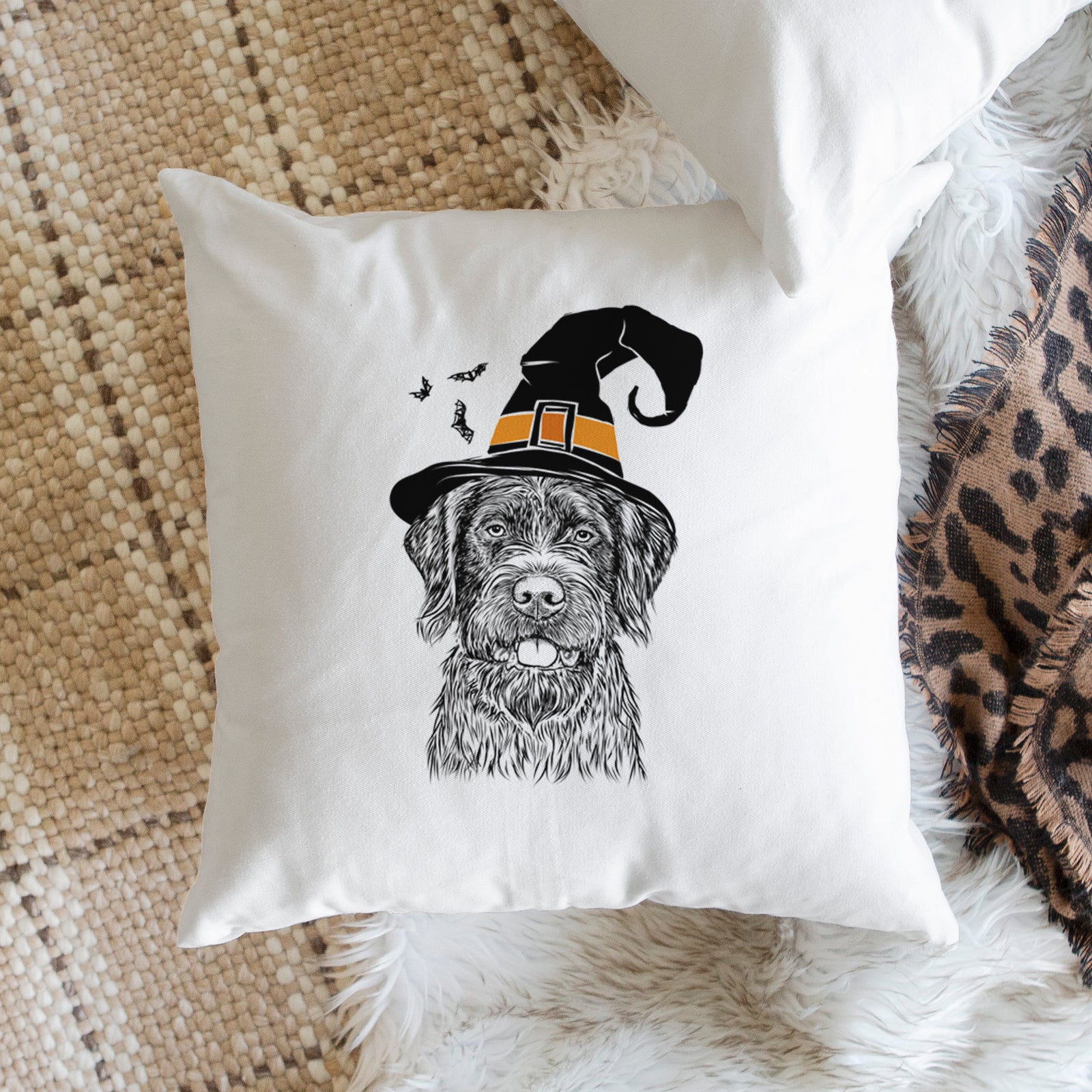 Fletcher the Wirehaired Pointing Griffon - Throw Pillow Cover