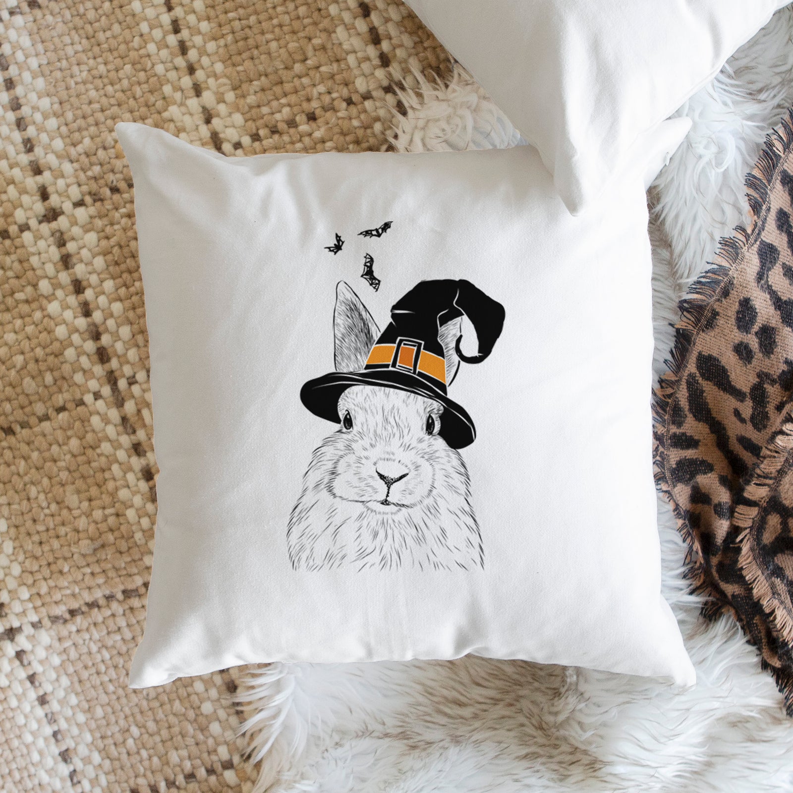 Flower the Rex Rabbit - Throw Pillow Cover