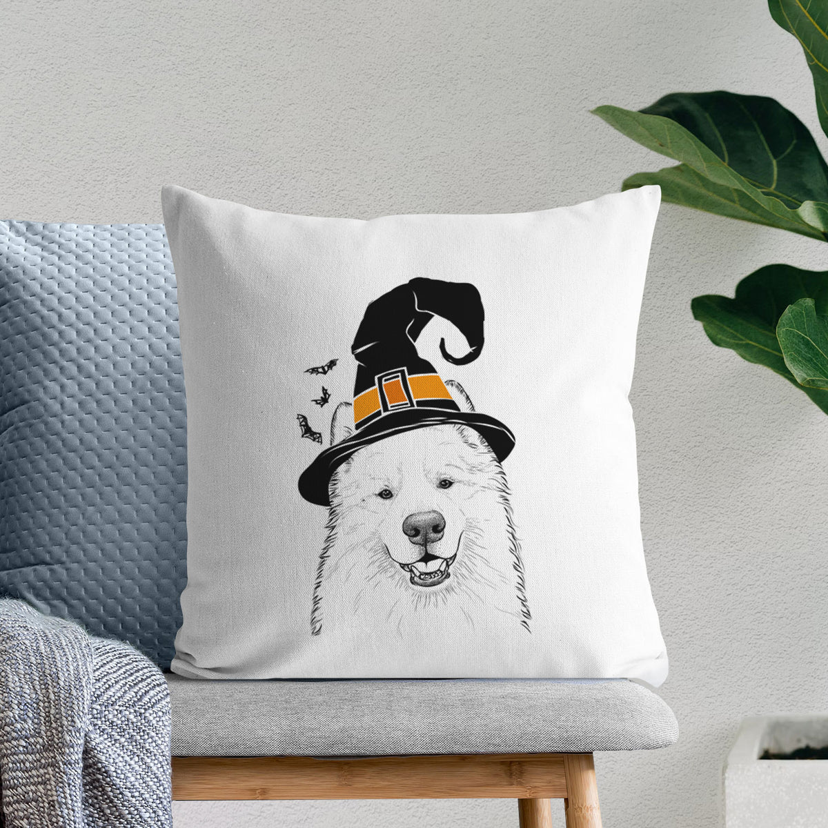 Foster the Samoyed - Throw Pillow Cover