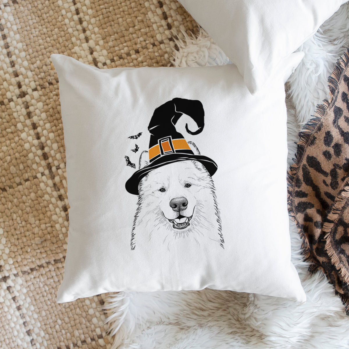 Foster the Samoyed - Throw Pillow Cover