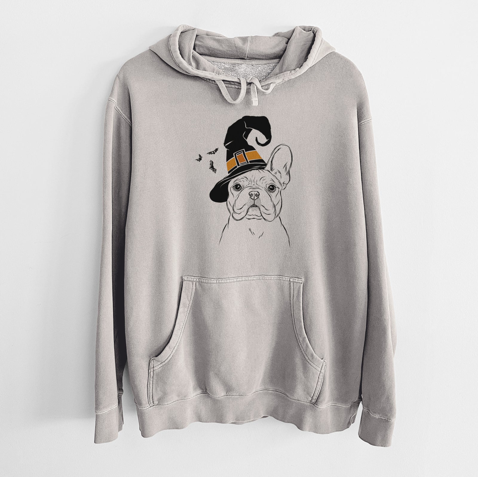 Witch Franco the French Bulldog - Unisex Pigment Dyed Hoodie