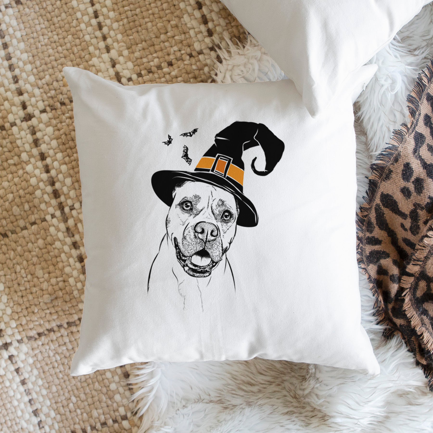Frankie Tankie the Boxer Mix - Throw Pillow Cover