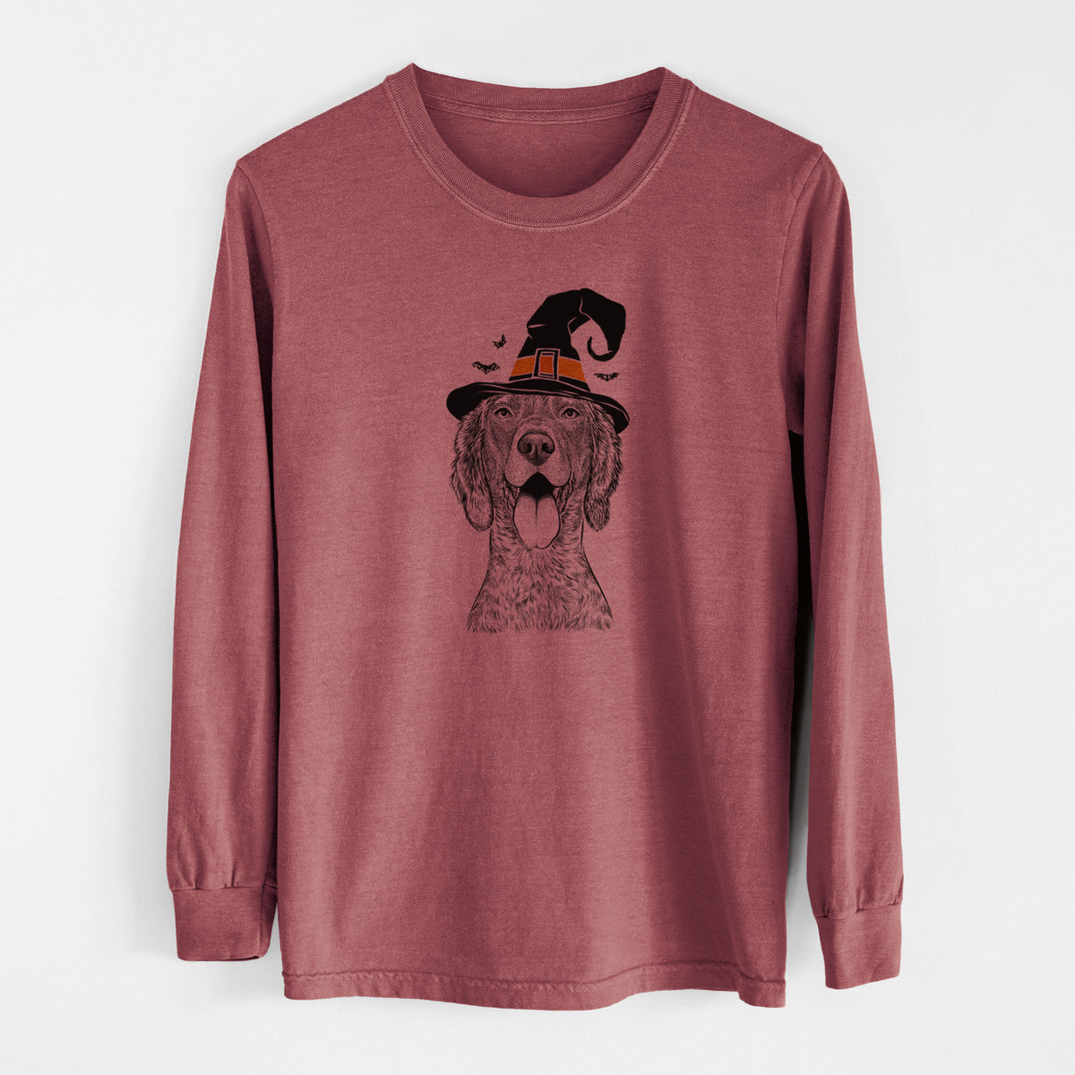 Witch Freddy the English Setter - Men's Heavyweight 100% Cotton Long Sleeve
