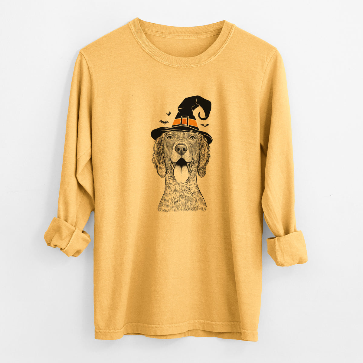 Witch Freddy the English Setter - Men's Heavyweight 100% Cotton Long Sleeve