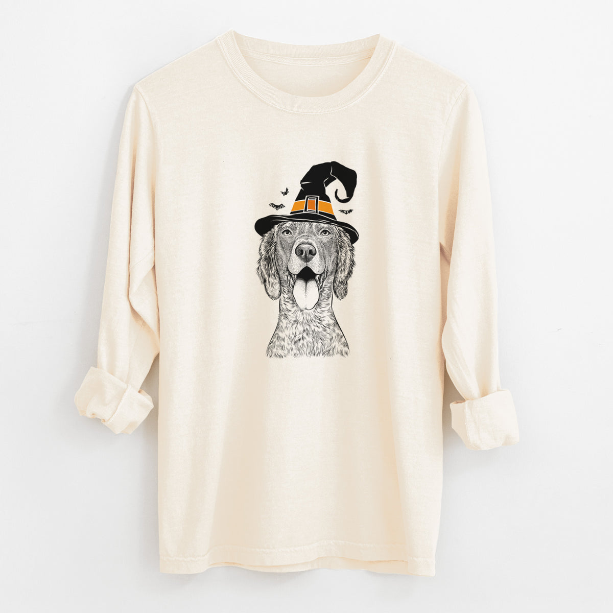 Witch Freddy the English Setter - Men's Heavyweight 100% Cotton Long Sleeve