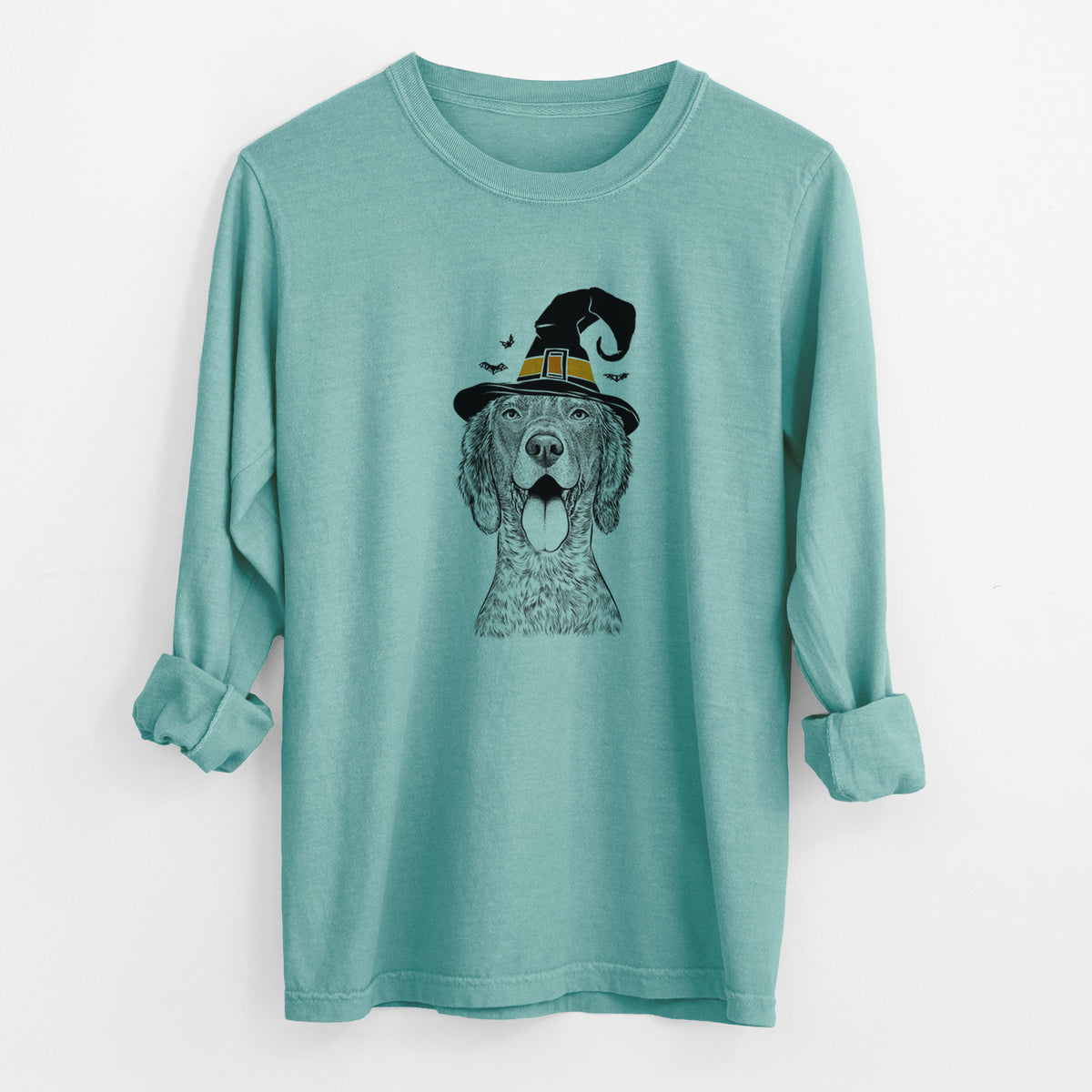 Witch Freddy the English Setter - Men's Heavyweight 100% Cotton Long Sleeve