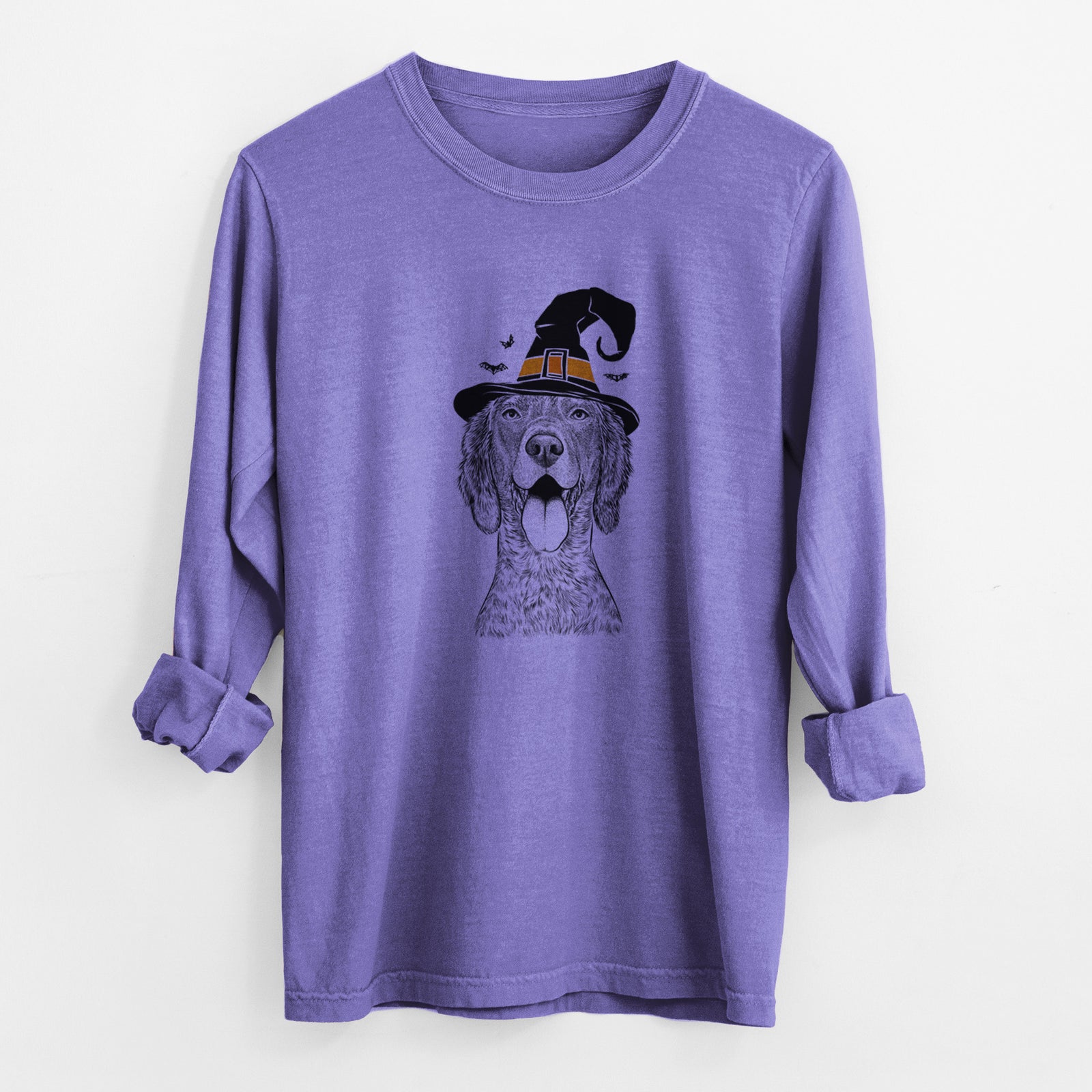 Witch Freddy the English Setter - Men's Heavyweight 100% Cotton Long Sleeve