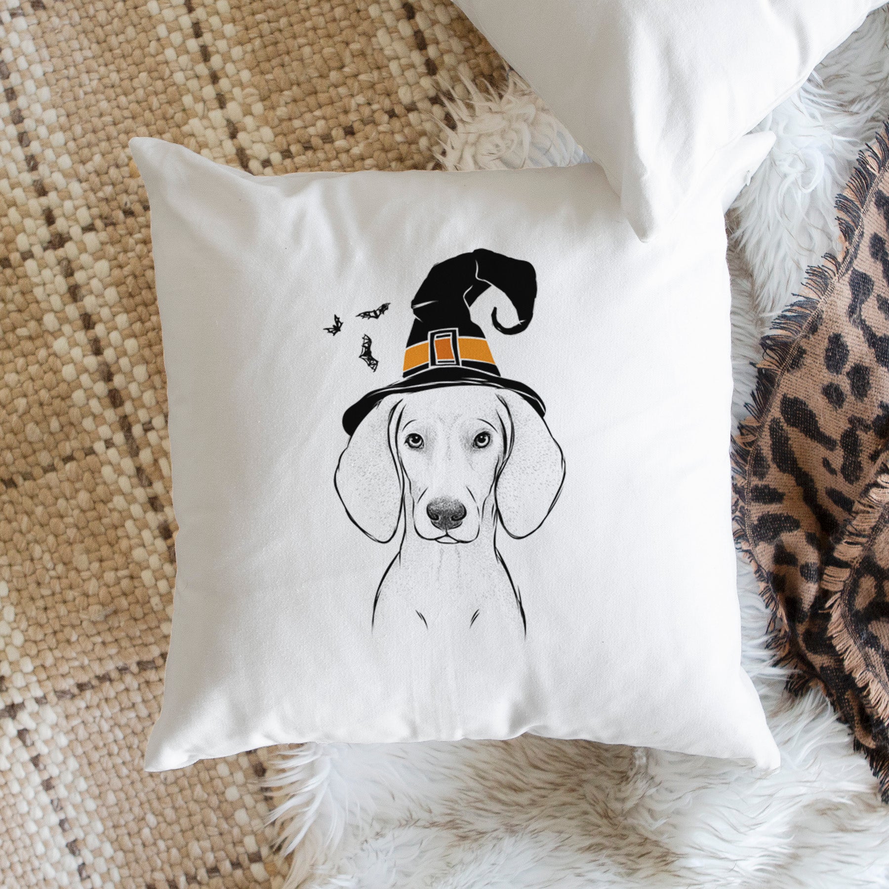 Frejya the Weimaraner - Throw Pillow Cover