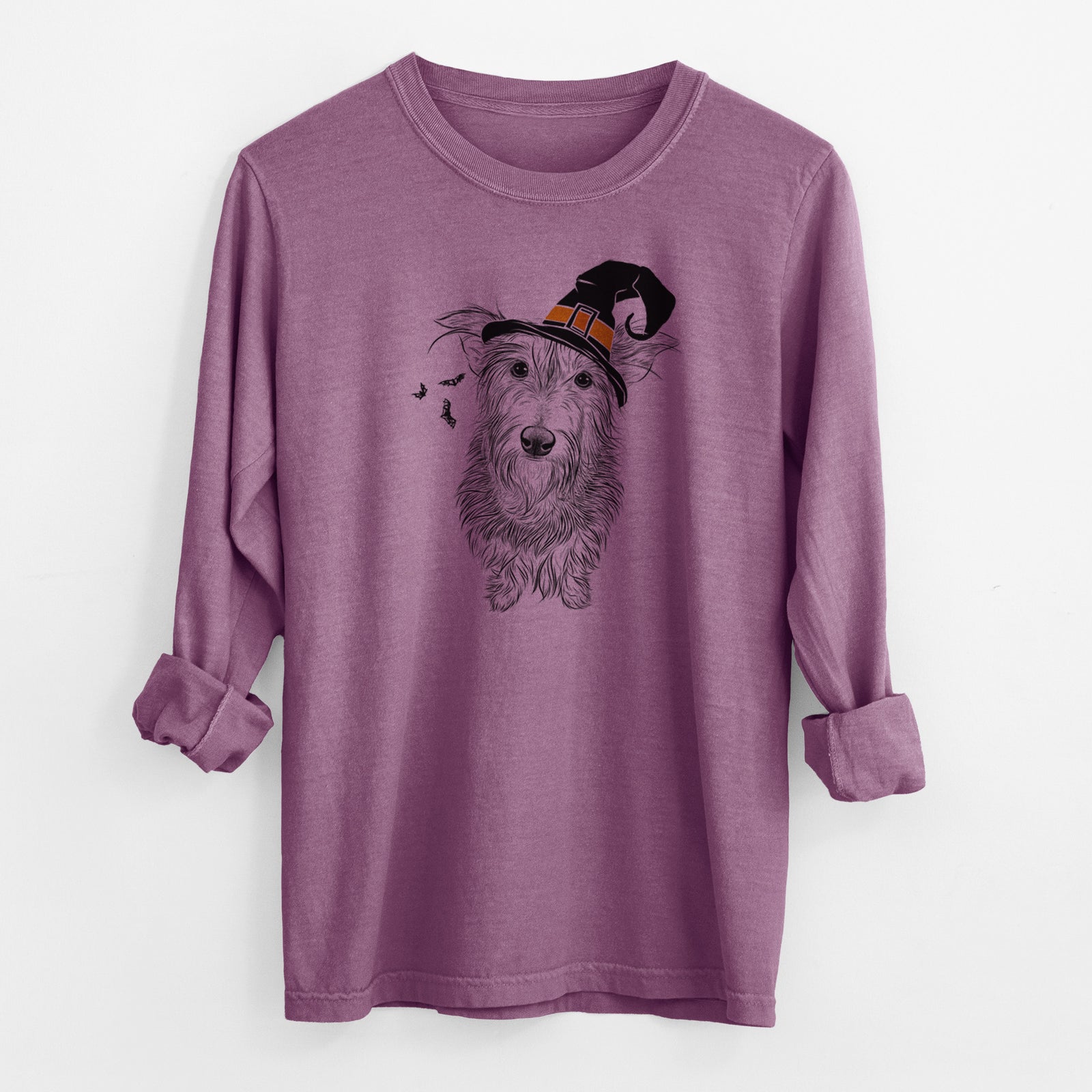 Witch Frida Doggo the Rescue Terrier Mix - Men's Heavyweight 100% Cotton Long Sleeve