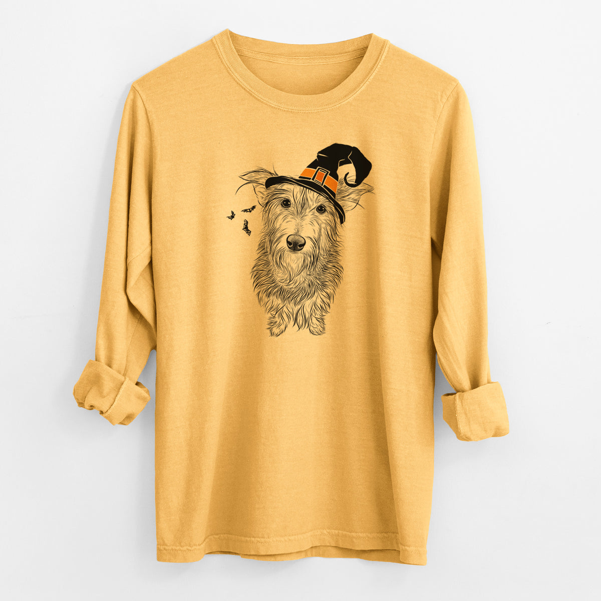 Witch Frida Doggo the Rescue Terrier Mix - Men's Heavyweight 100% Cotton Long Sleeve