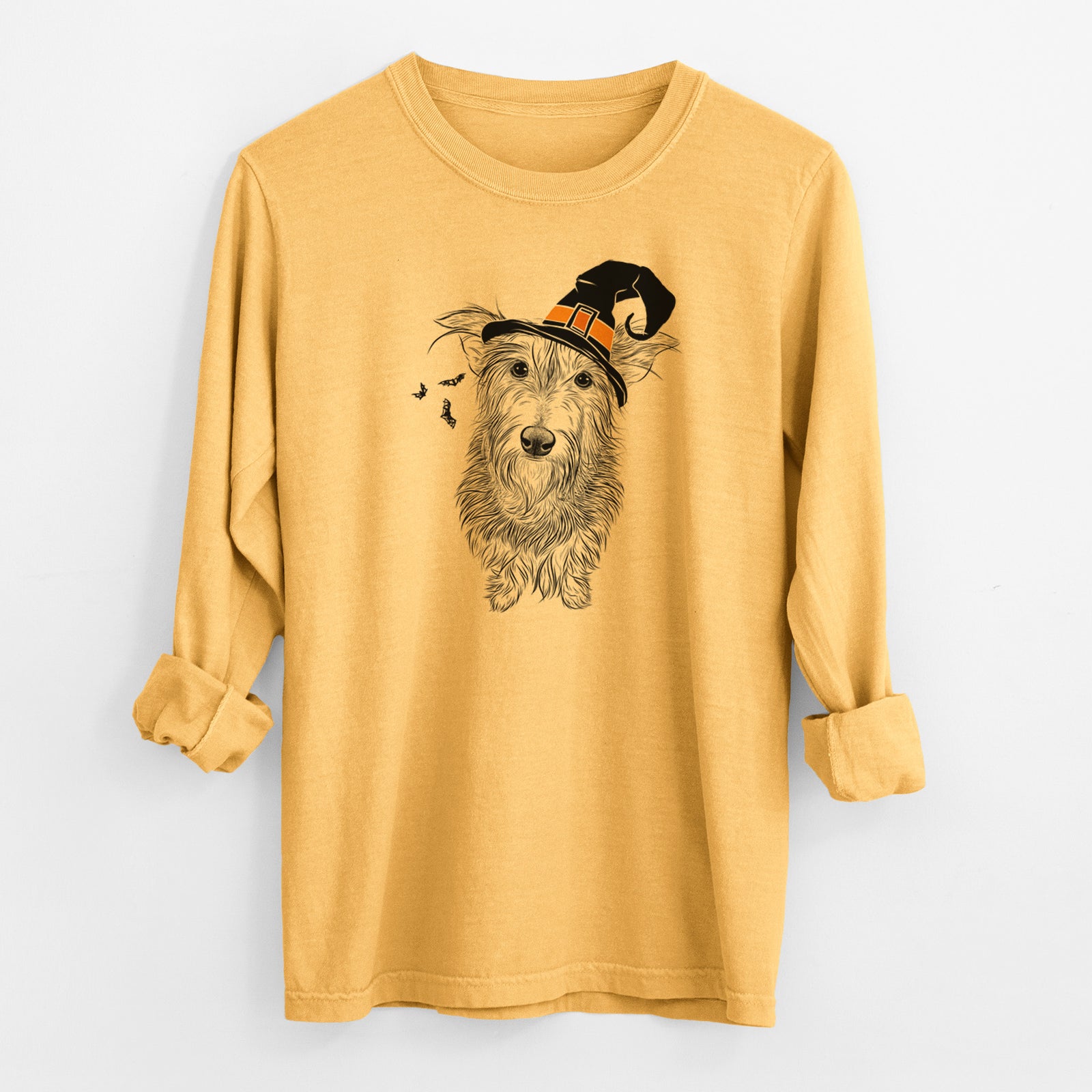 Witch Frida Doggo the Rescue Terrier Mix - Men's Heavyweight 100% Cotton Long Sleeve