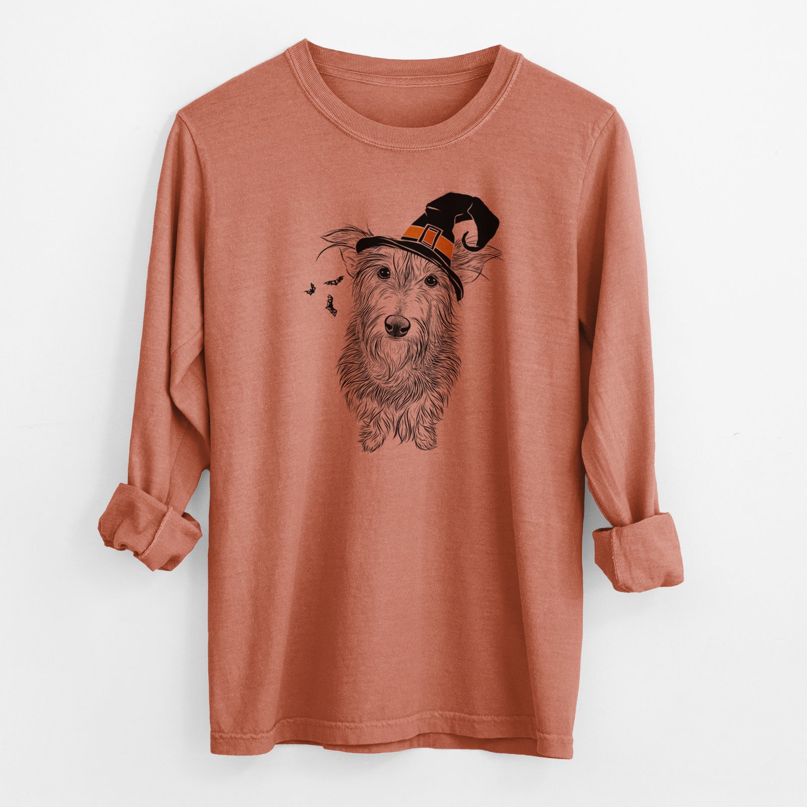 Witch Frida Doggo the Rescue Terrier Mix - Men's Heavyweight 100% Cotton Long Sleeve