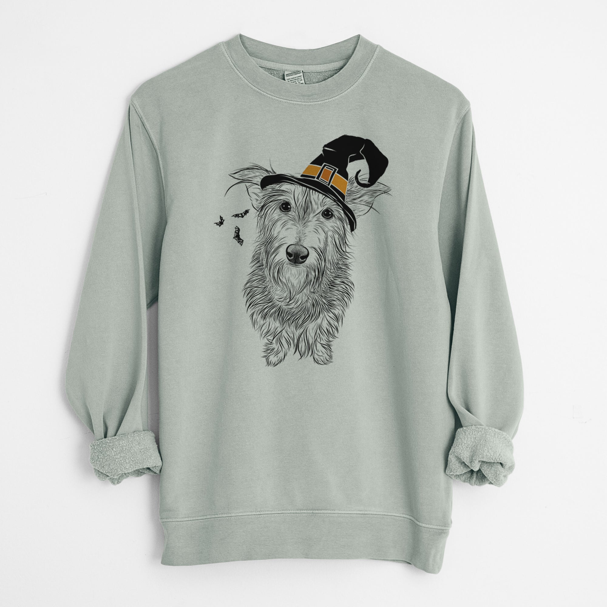 Witch Frida Doggo the Rescue Terrier Mix - Unisex Pigment Dyed Crew Sweatshirt