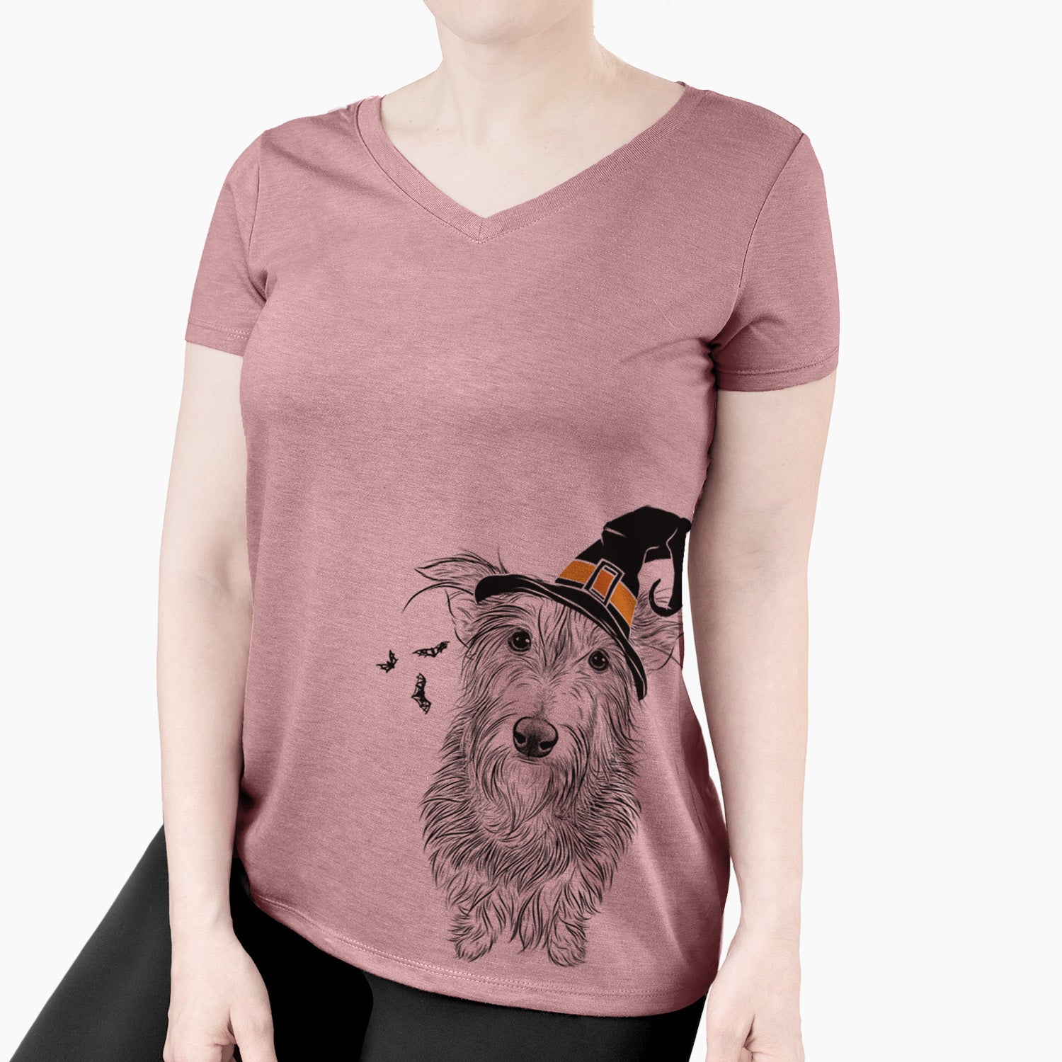 Witch Frida Doggo the Rescue Terrier Mix - Women's Perfect V-neck Shirt