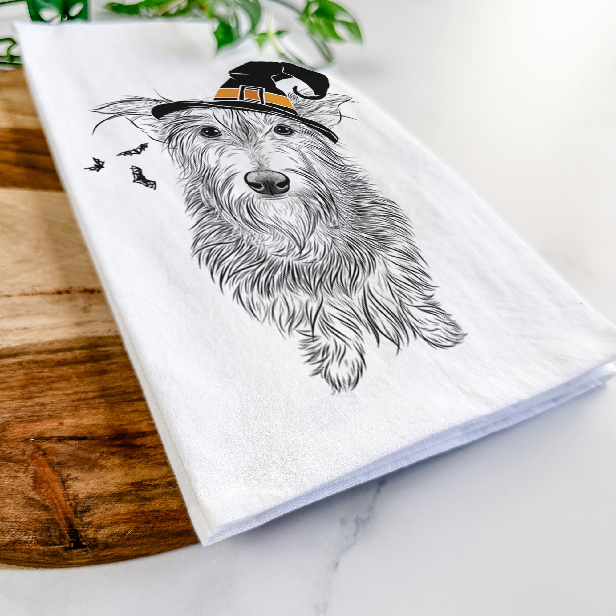 Frida Doggo the Rescue Terrier Mix Tea Towel