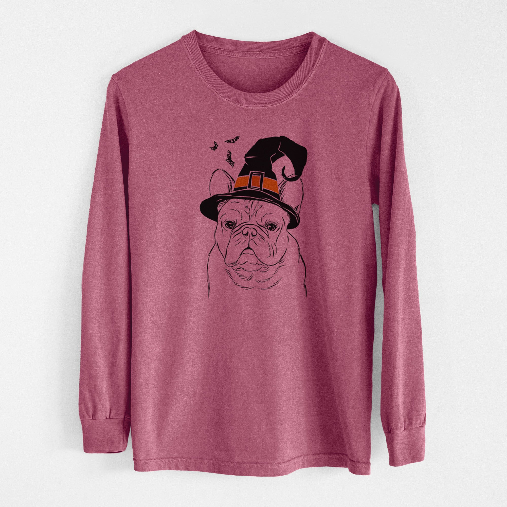 Witch Fudge the French Bulldog - Men's Heavyweight 100% Cotton Long Sleeve