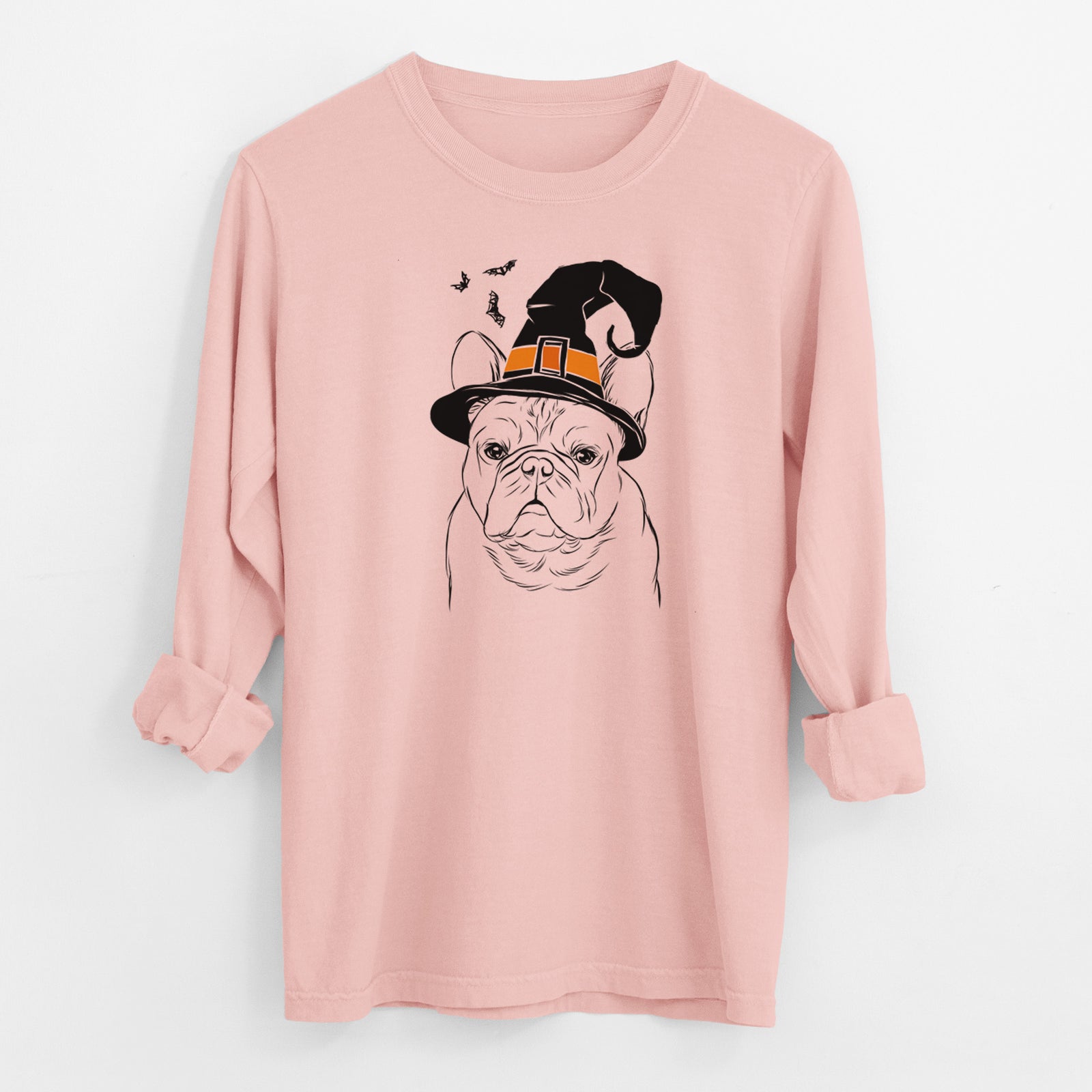 Witch Fudge the French Bulldog - Men's Heavyweight 100% Cotton Long Sleeve