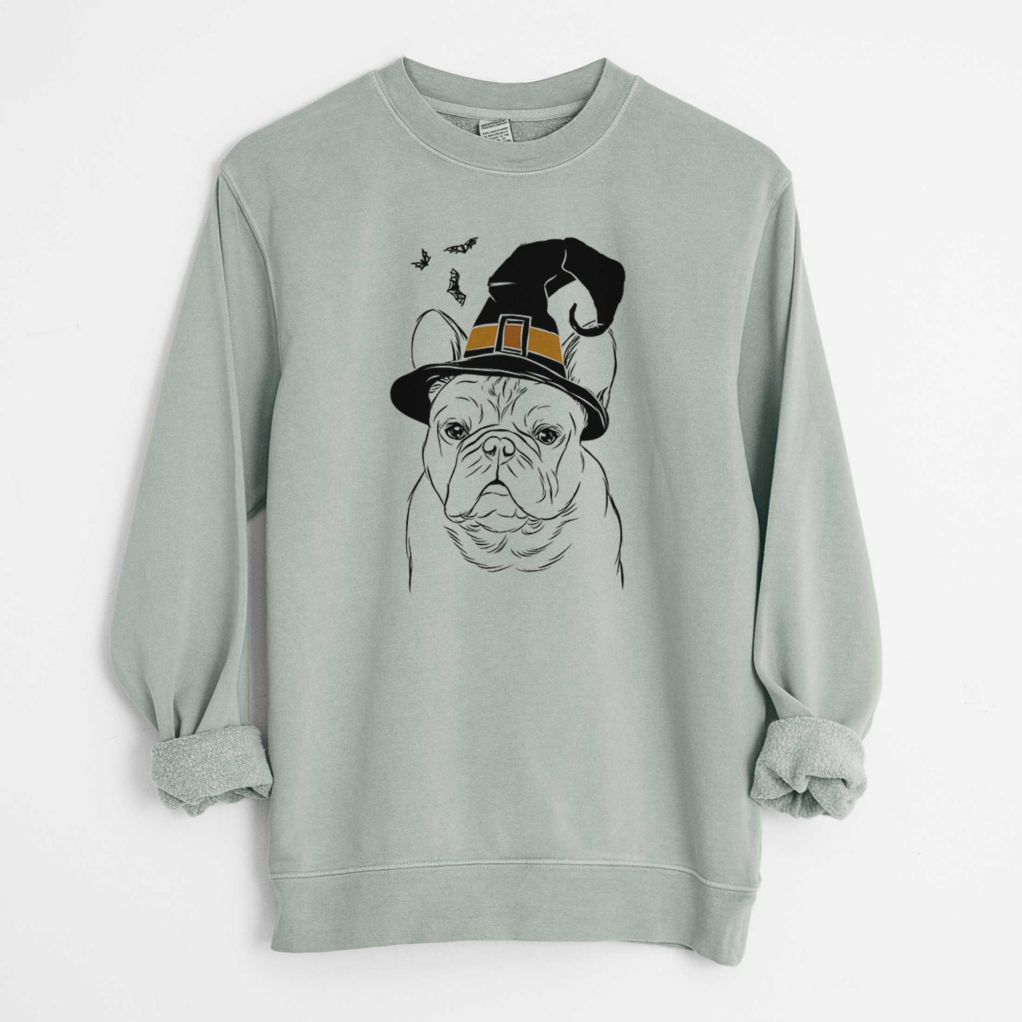 Witch Fudge the French Bulldog - Unisex Pigment Dyed Crew Sweatshirt