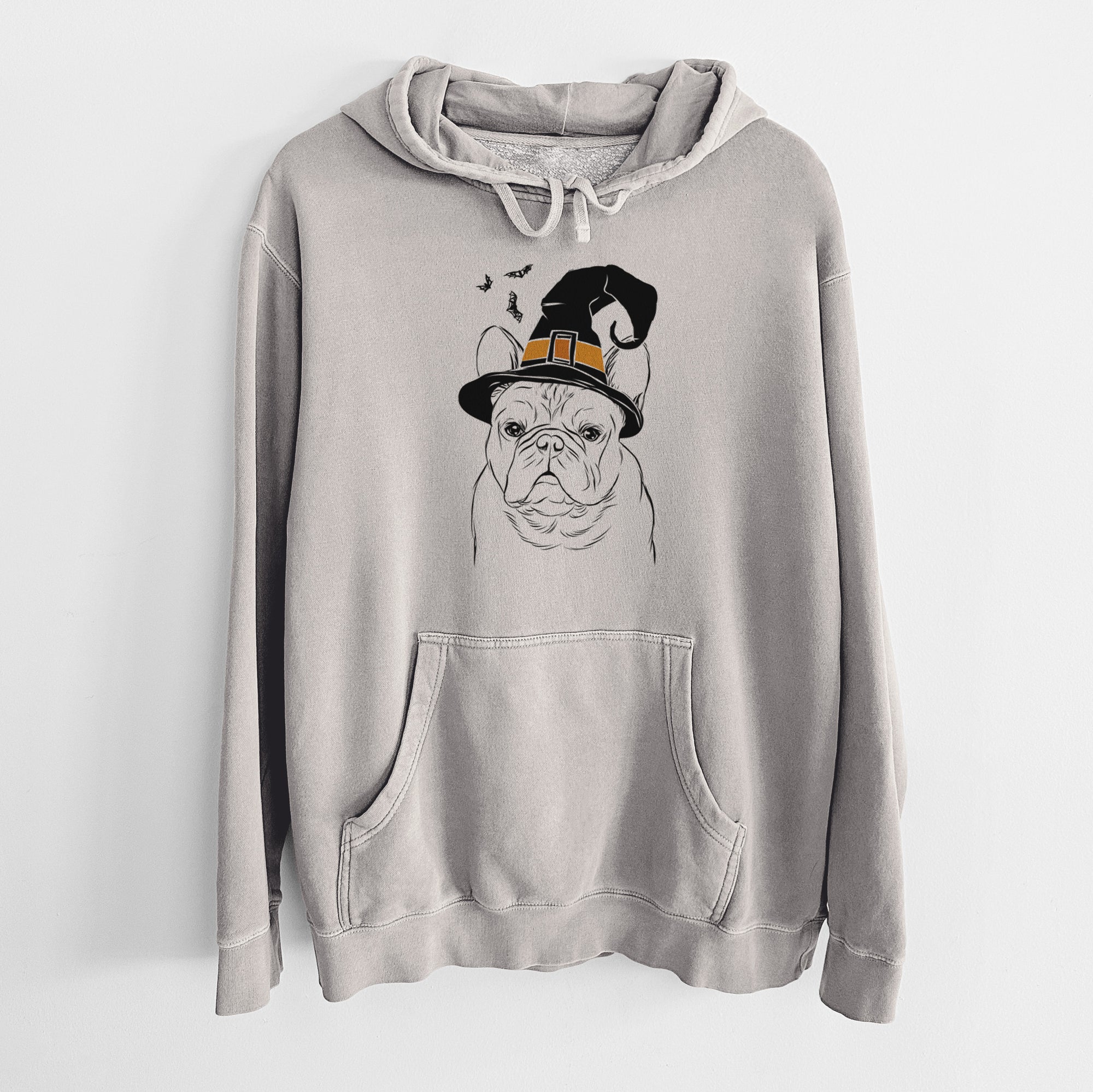 Witch Fudge the French Bulldog - Unisex Pigment Dyed Hoodie