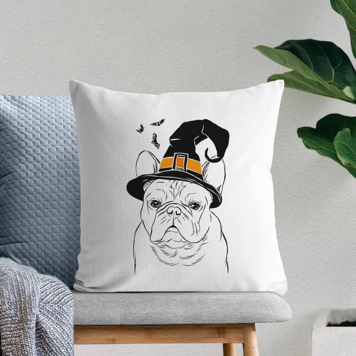 Fudge the French Bulldog - Throw Pillow Cover