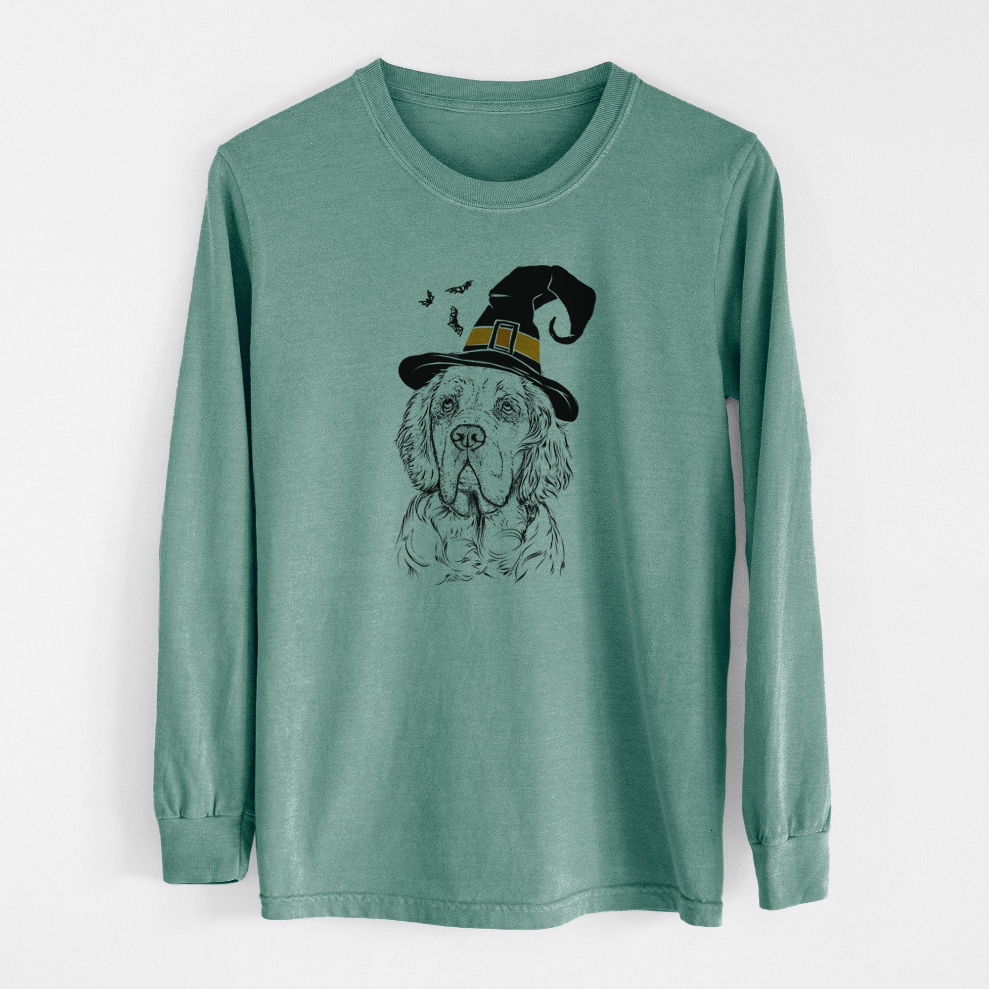 Witch Gary the Clumber Spaniel - Men's Heavyweight 100% Cotton Long Sleeve