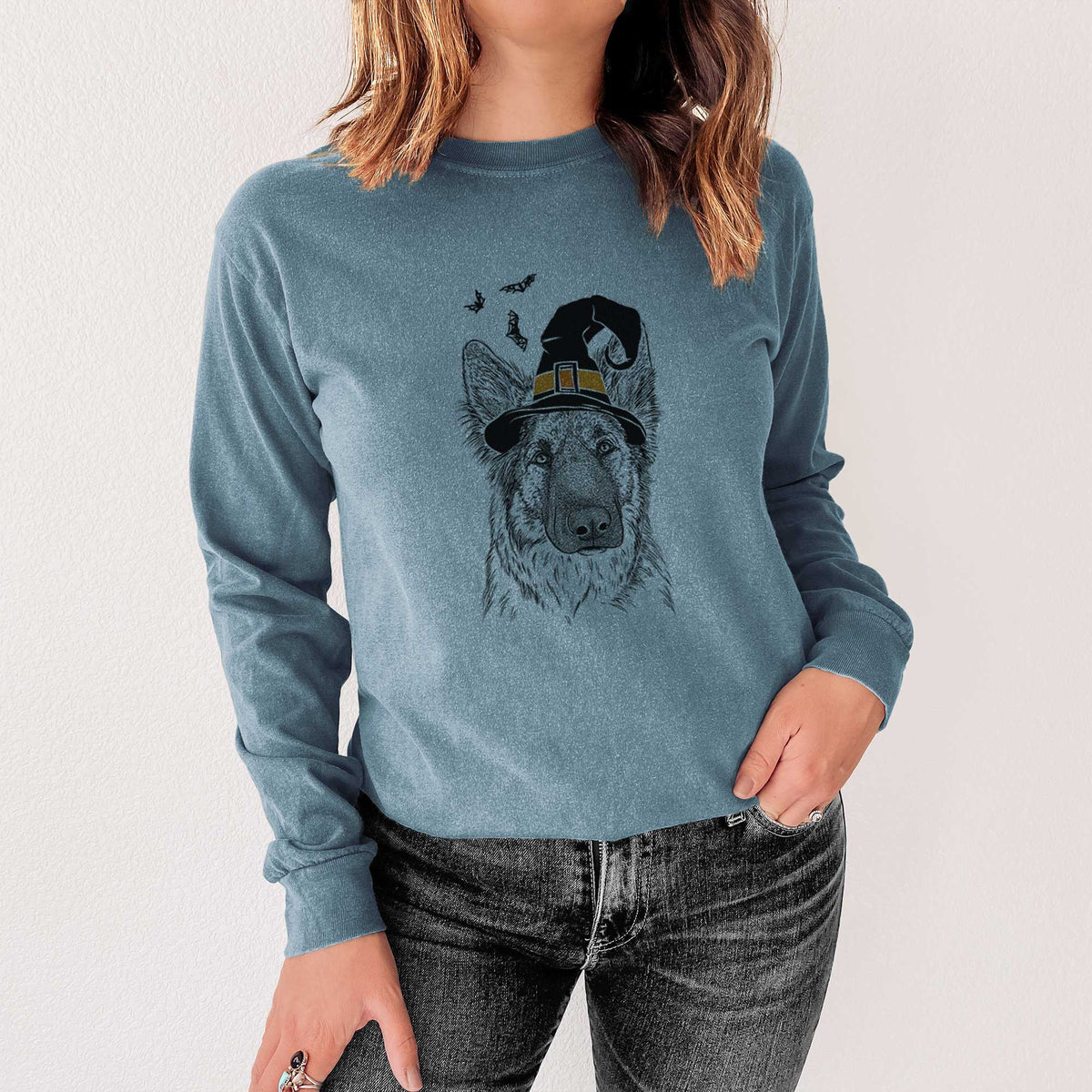 Witch Geddy the Shiloh Shepherd - Men's Heavyweight 100% Cotton Long Sleeve