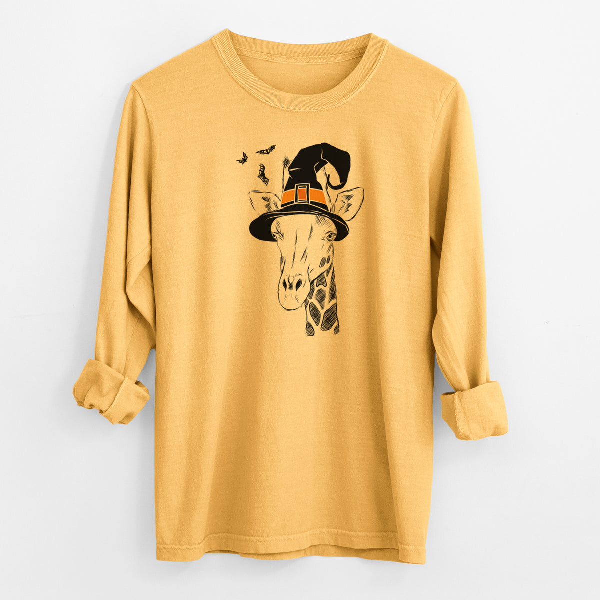 Witch Geoffrey the Giraffe - Men's Heavyweight 100% Cotton Long Sleeve