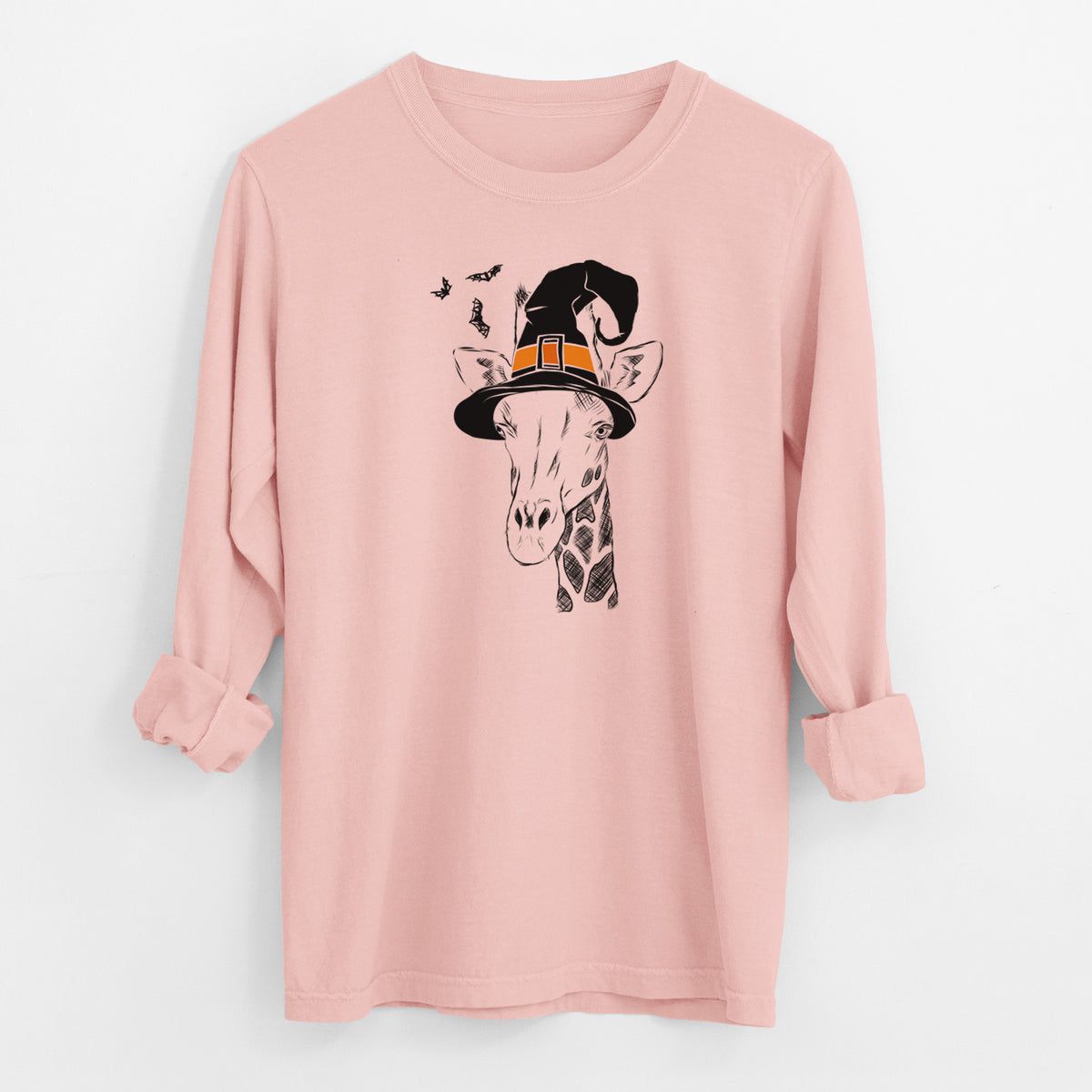 Witch Geoffrey the Giraffe - Men's Heavyweight 100% Cotton Long Sleeve