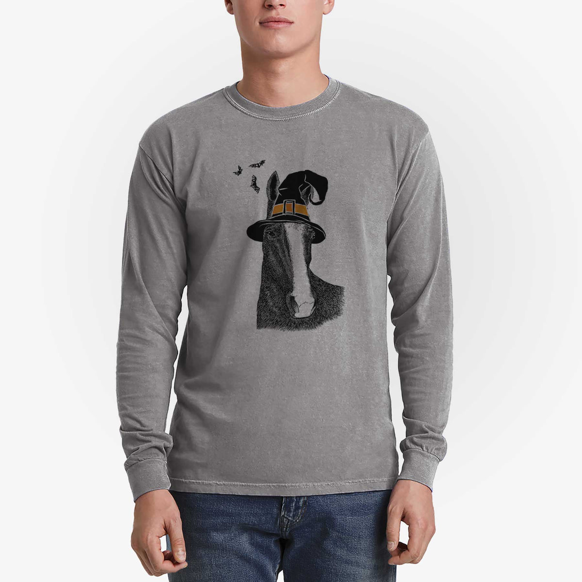 Witch Gibson the Tennessee Walking Horse - Men's Heavyweight 100% Cotton Long Sleeve