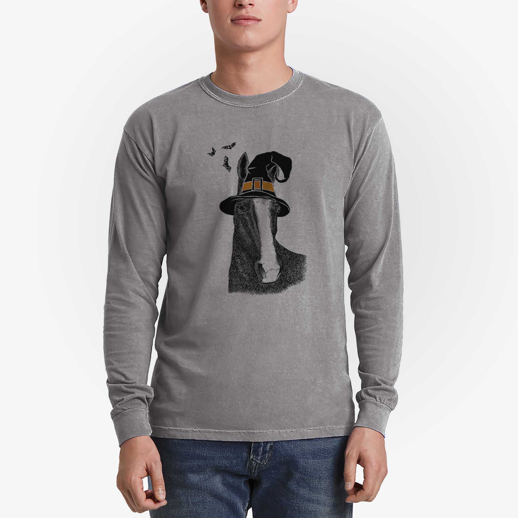 Witch Gibson the Tennessee Walking Horse - Men's Heavyweight 100% Cotton Long Sleeve