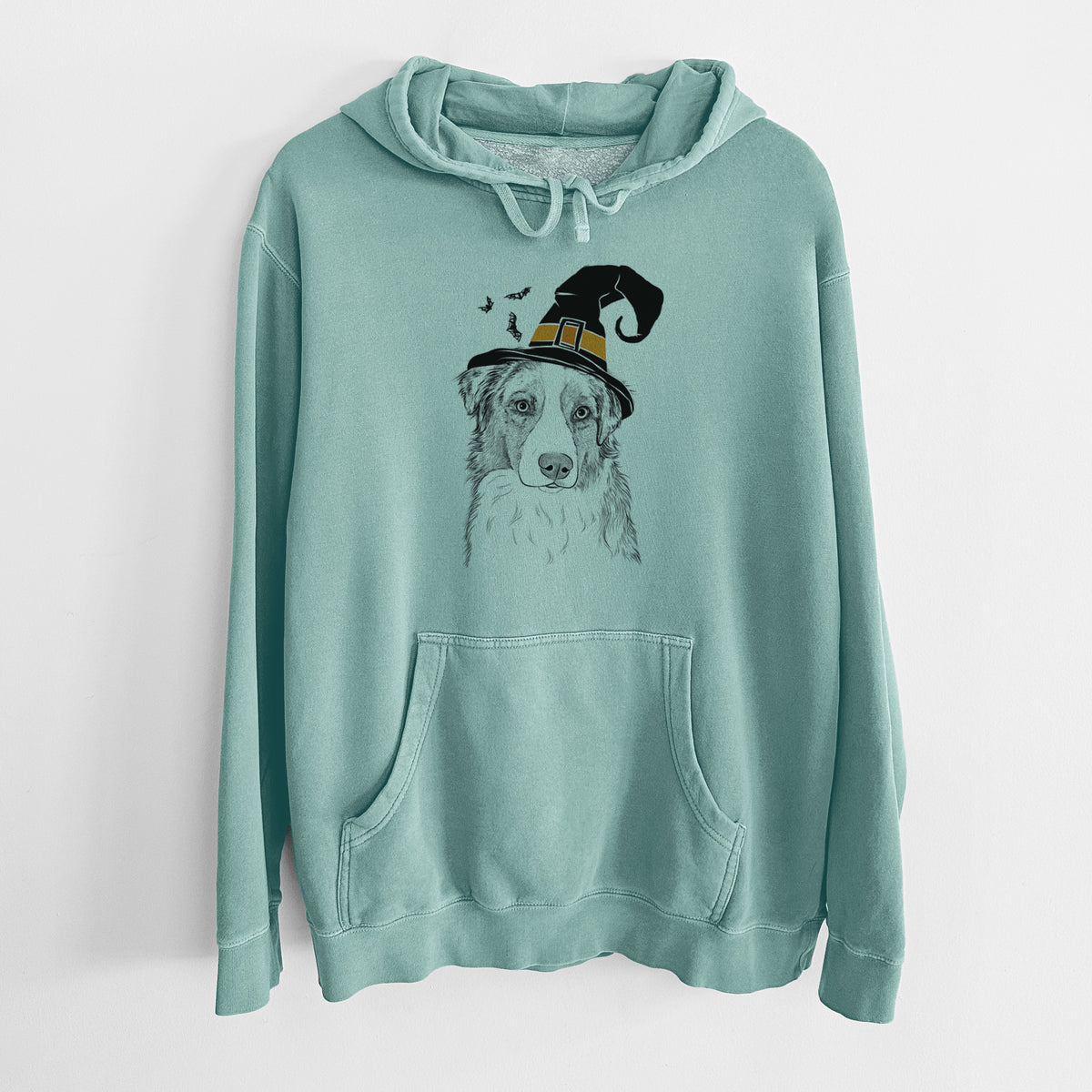 Witch Ginger the Australian Shepherd - Unisex Pigment Dyed Hoodie