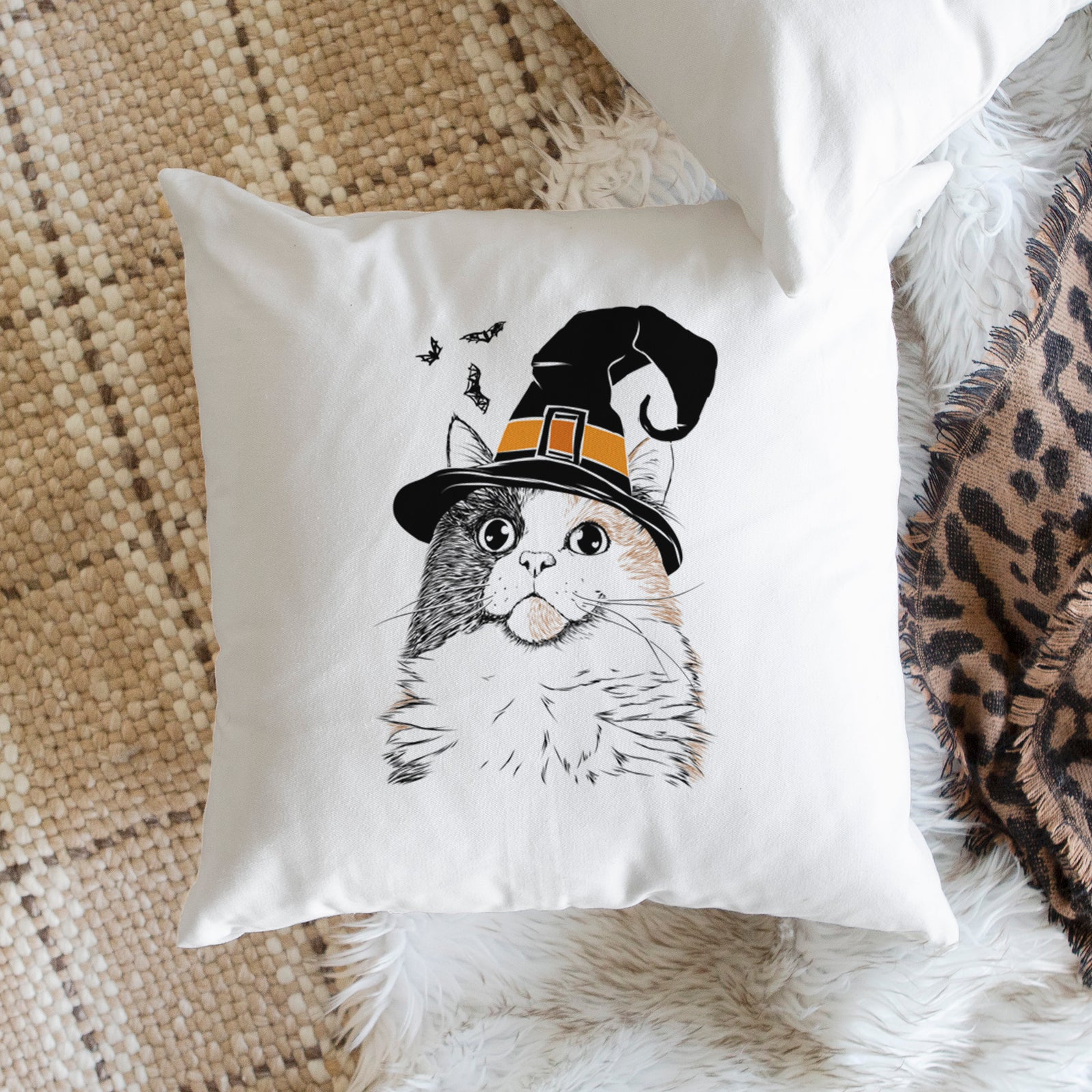 Greta the Calico Cat - Throw Pillow Cover
