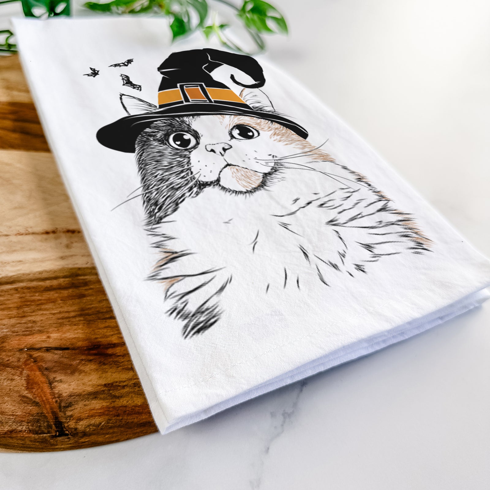 Greta the Calico Cat Tea Towel