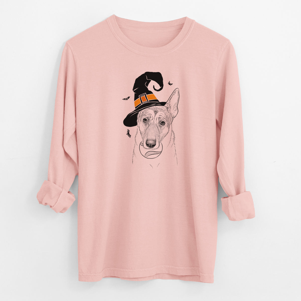 Witch Greta the German Shepherd - Men's Heavyweight 100% Cotton Long Sleeve