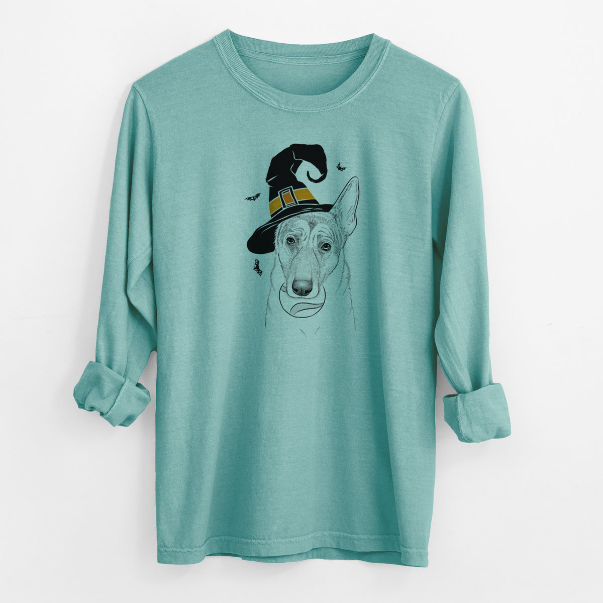 Witch Greta the German Shepherd - Men's Heavyweight 100% Cotton Long Sleeve