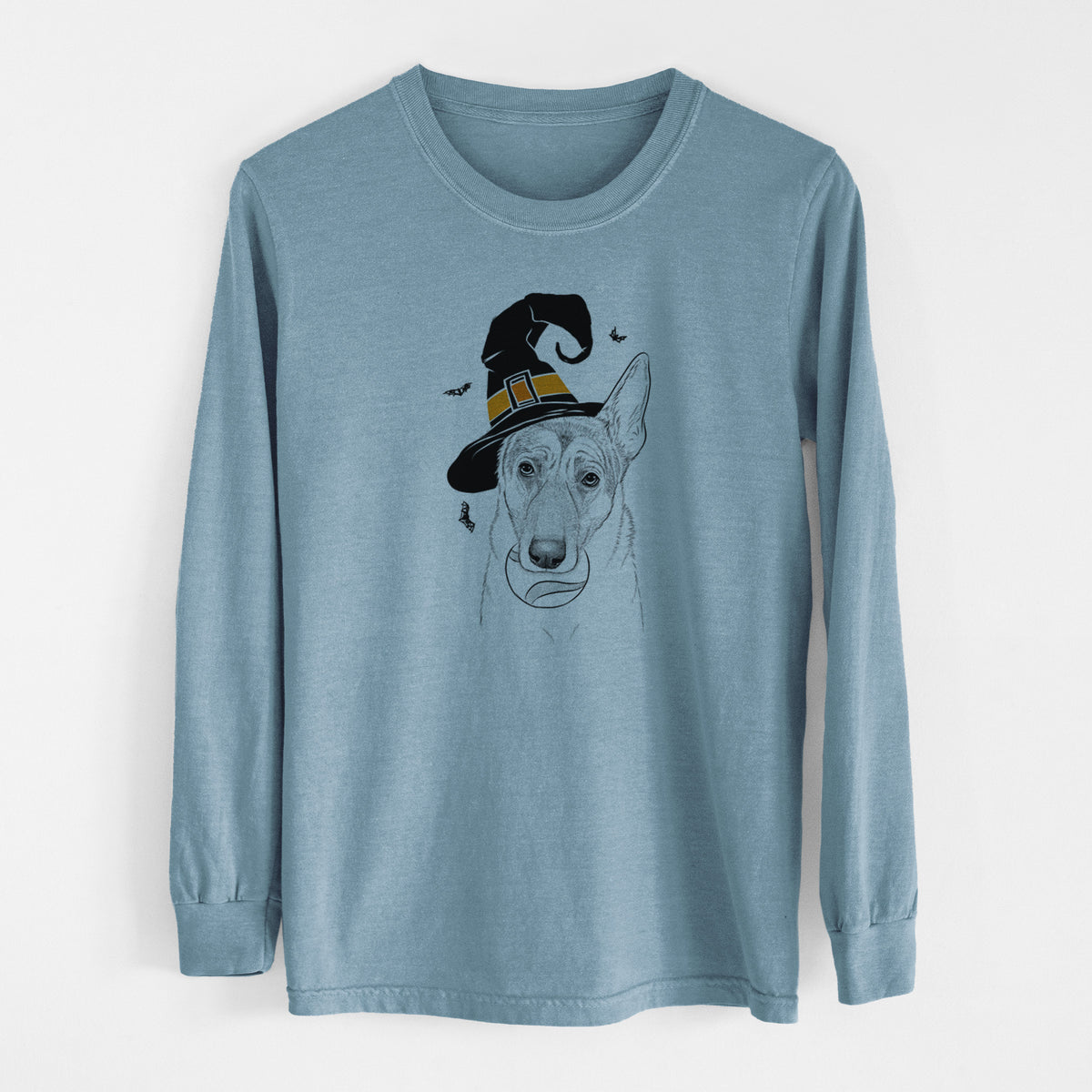 Witch Greta the German Shepherd - Men's Heavyweight 100% Cotton Long Sleeve
