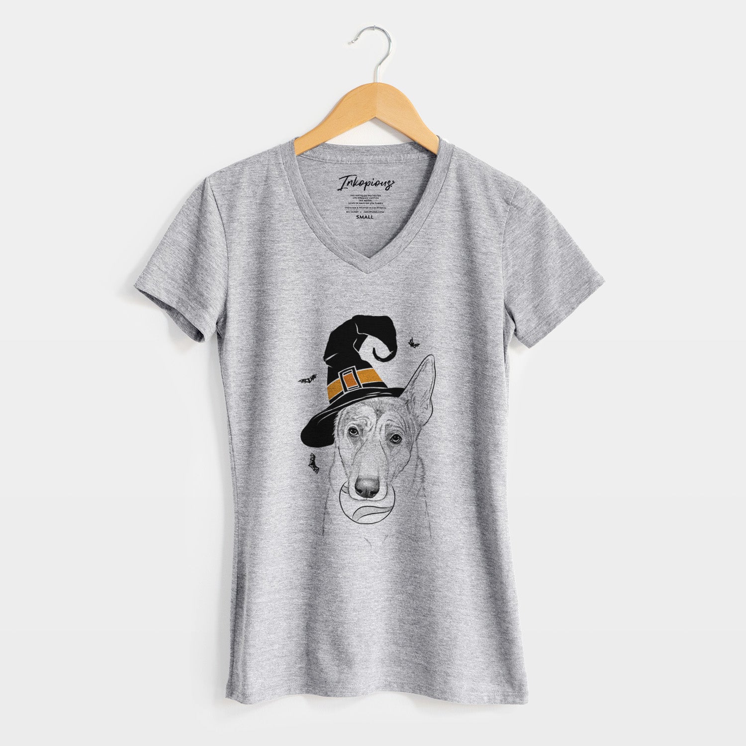 Witch Greta the German Shepherd - Women's Perfect V-neck Shirt
