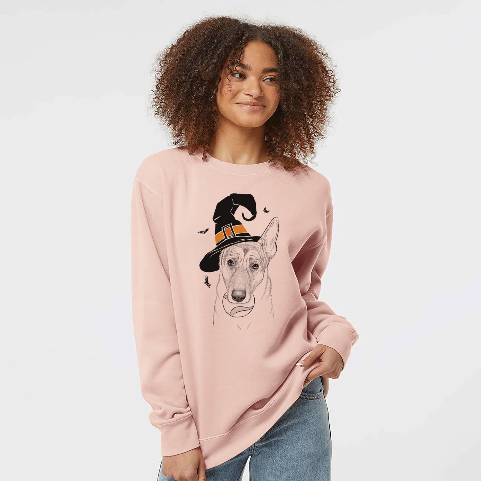 Witch Greta the German Shepherd - Unisex Pigment Dyed Crew Sweatshirt