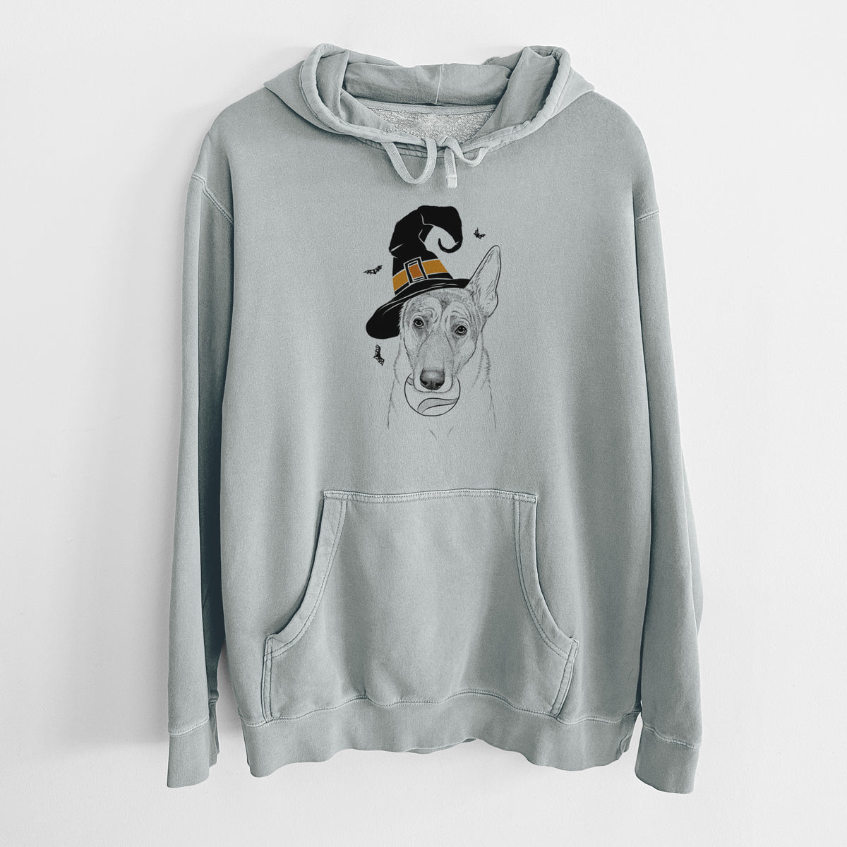 Witch Greta the German Shepherd - Unisex Pigment Dyed Hoodie
